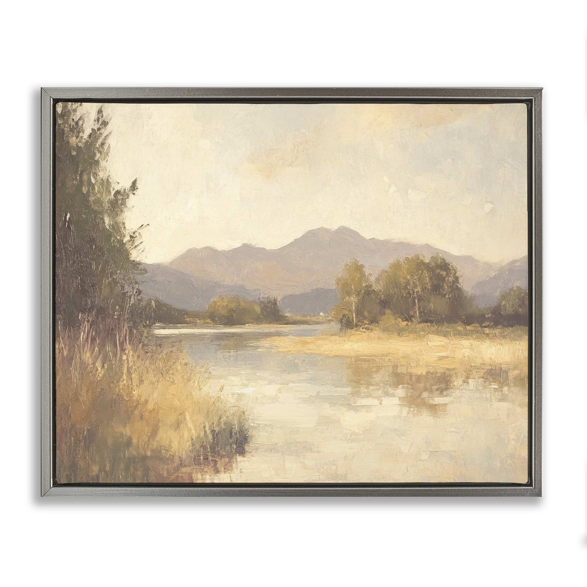Stupell Industries BT-818-FFL-16X20 Wild River Mountain View Floating Frame design by Petal Prints Design