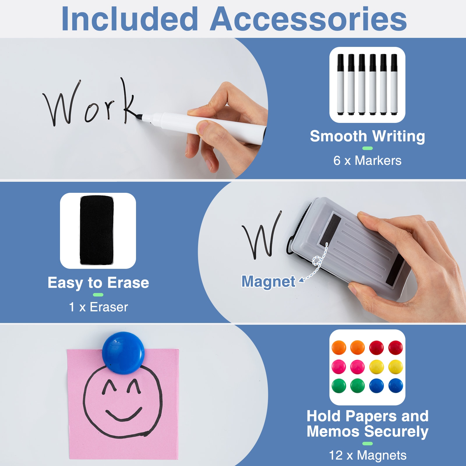 Slickblue D-CO-HW85801BC Dry-Erase-Bulletin-Boards - View #4
