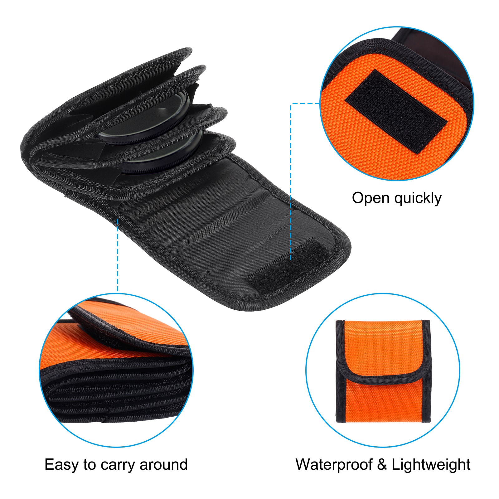 PATIKIL 2pcs Lens Filter Case 4-Pocket Camera Filter Case Portable Lens ...