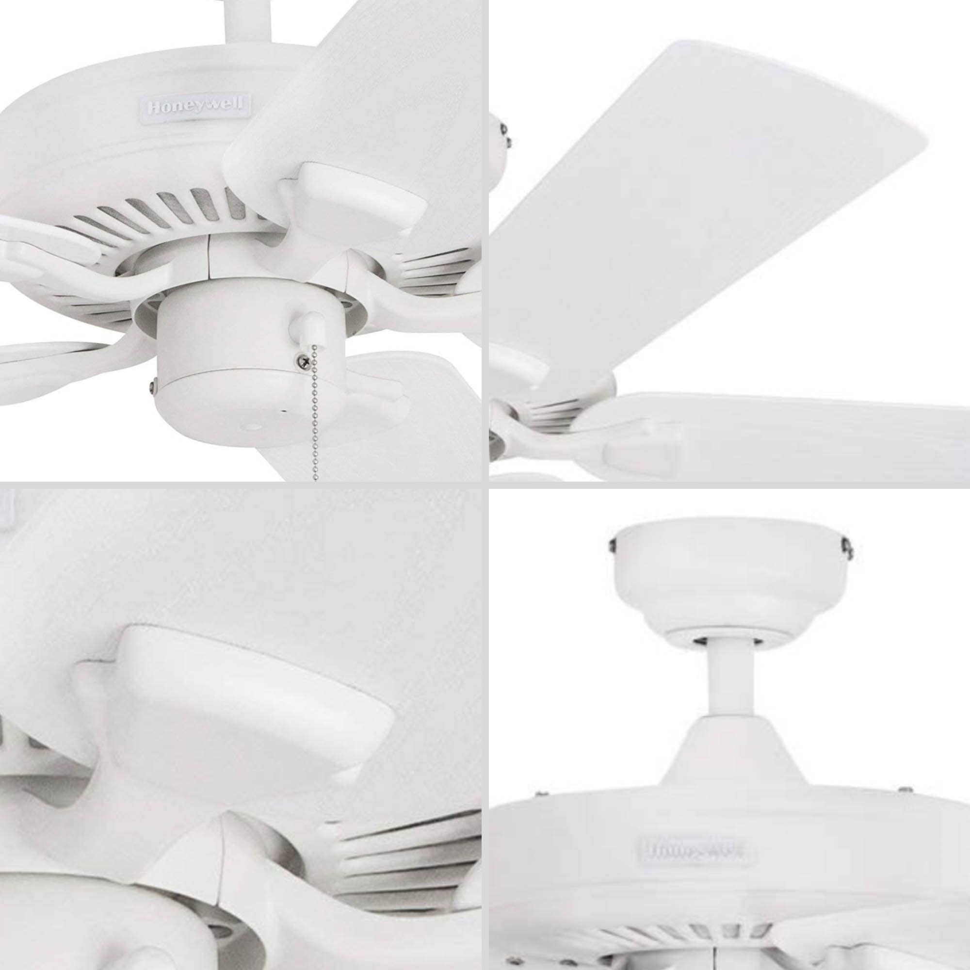 Belmar 52-Inch White Satin Finish Ceiling Fan with 5 Blades