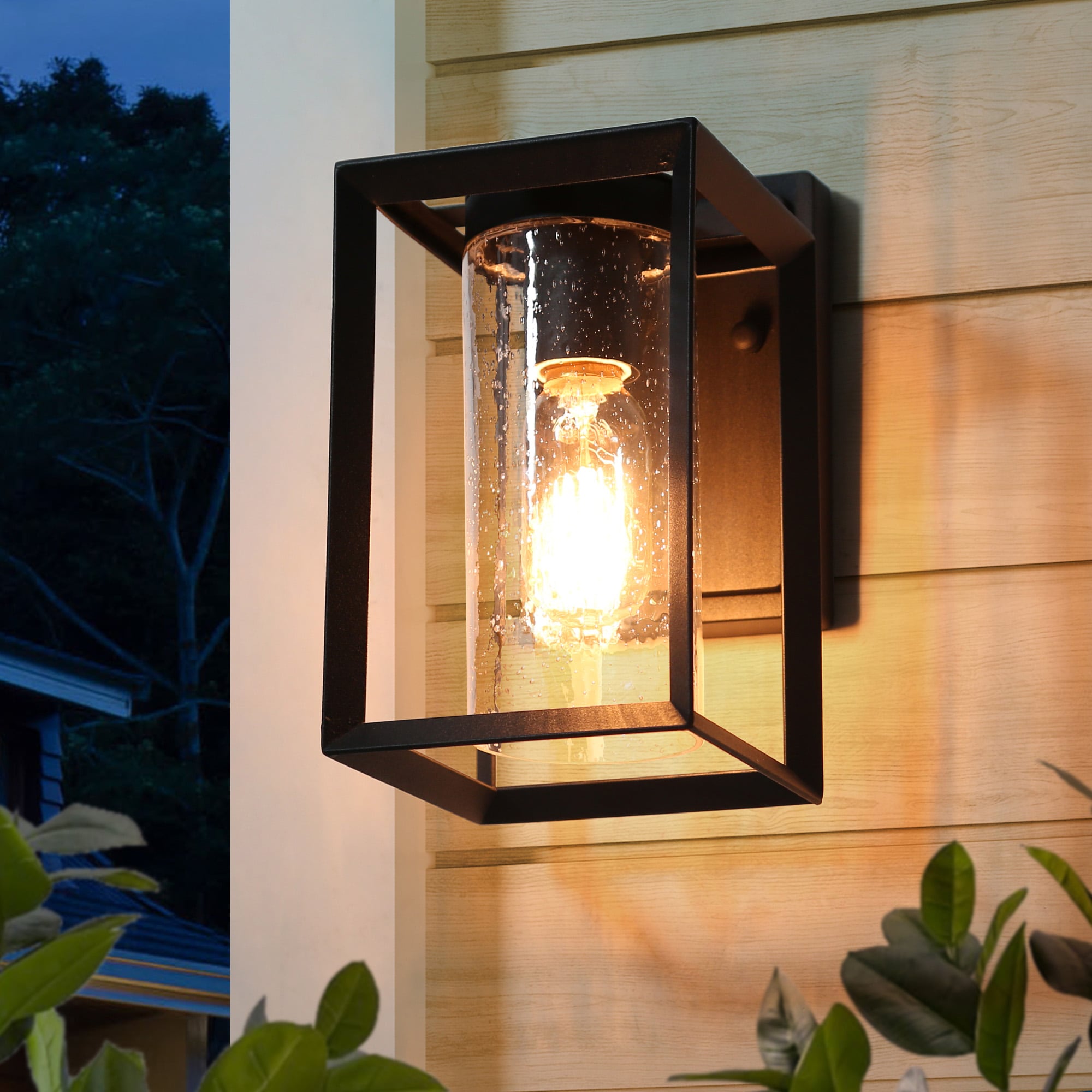 Uolfin 6JRUNM-LWS24363-I7 1 -Light 9-in H Matte Black Hardwired Outdoor Wall Light
