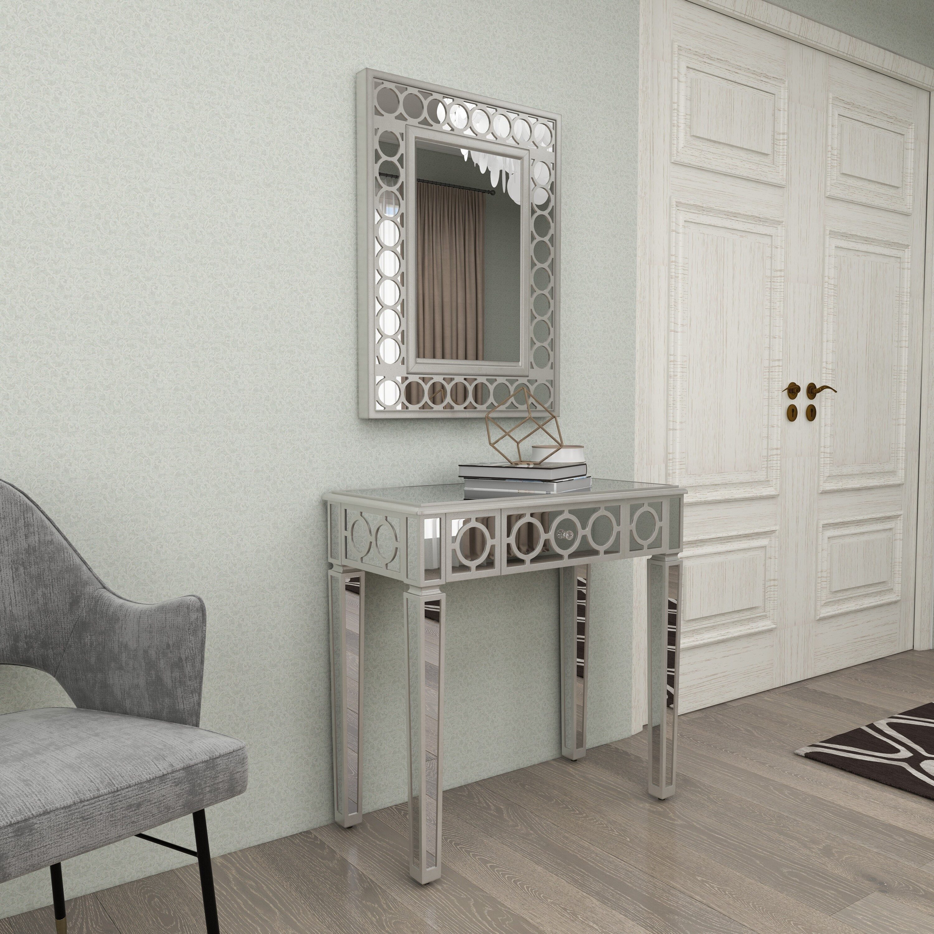 Table outlet and mirror set