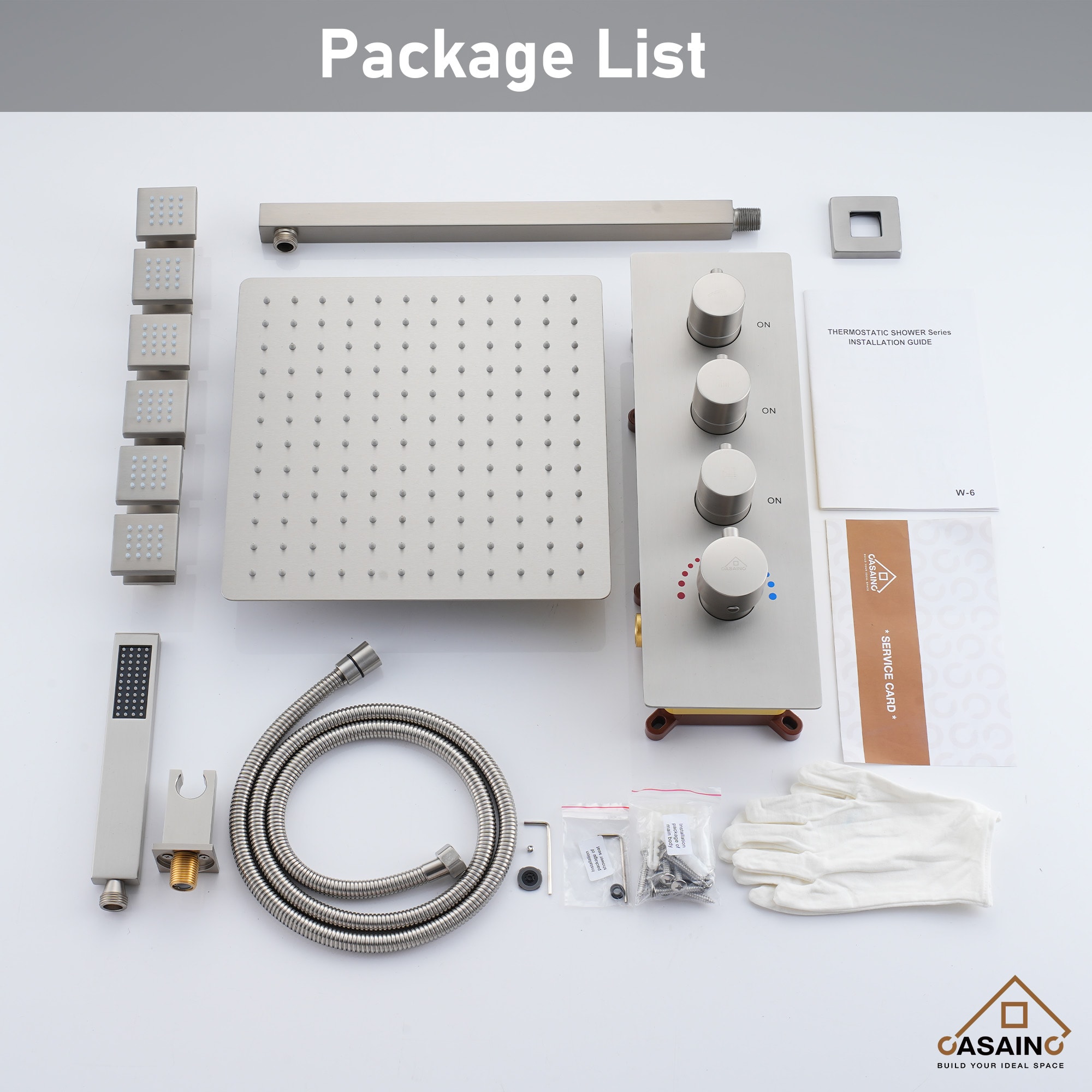 CASAINC CS6077-BN Showerhead-Bar-Panels - View #13