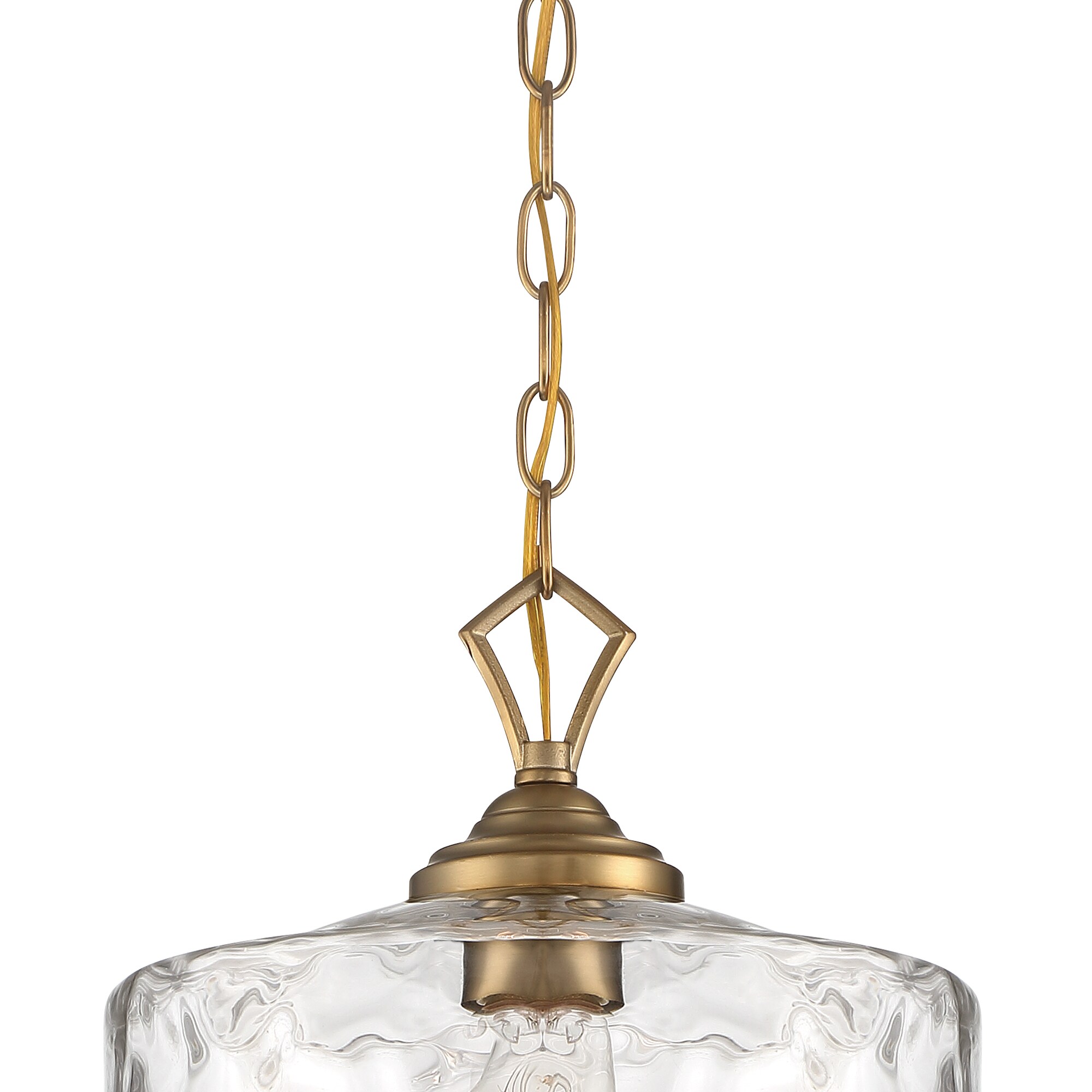 Drake 12" Brushed Gold Glass Drum Pendant Light
