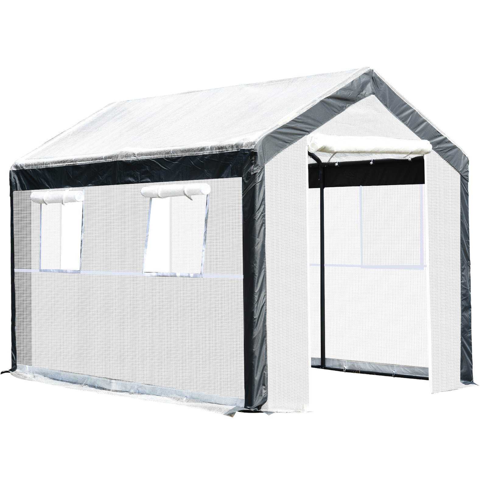 Outsunny 845-298 9.8-ft L x 6.6-ft W x 7.2-ft H Grey Greenhouse