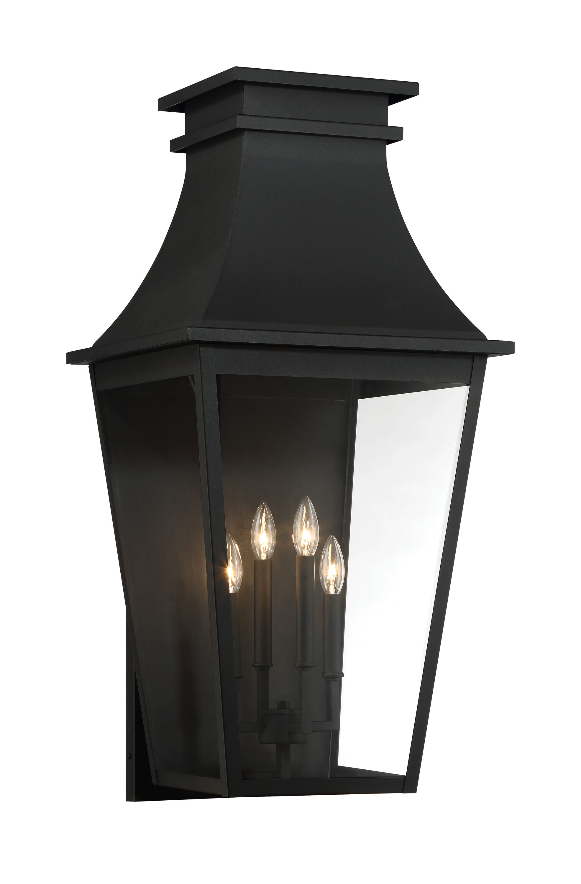 The Great Outdoors 7990-66 Gloucester 4 -Light 36-in H Matte Black Hardwired Outdoor Wall Light