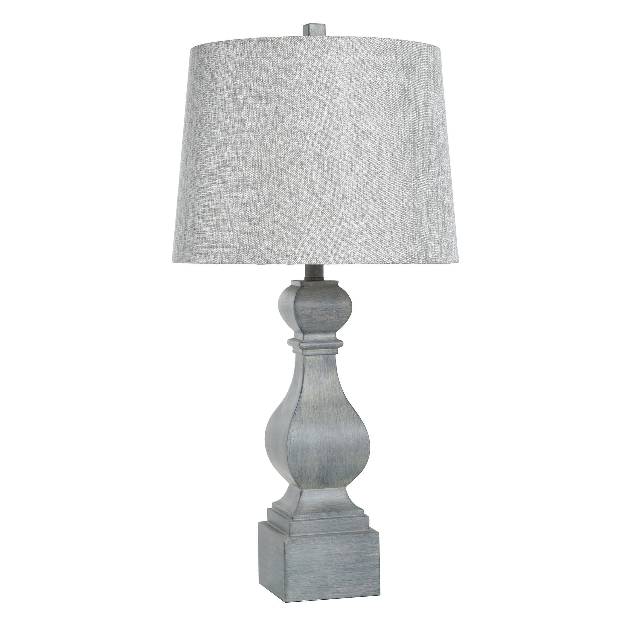 StyleCraft Home Collection L316041ADS Old Gray 30.5-in Gray Distressed 3-way Table Lamp with Fabric Shade