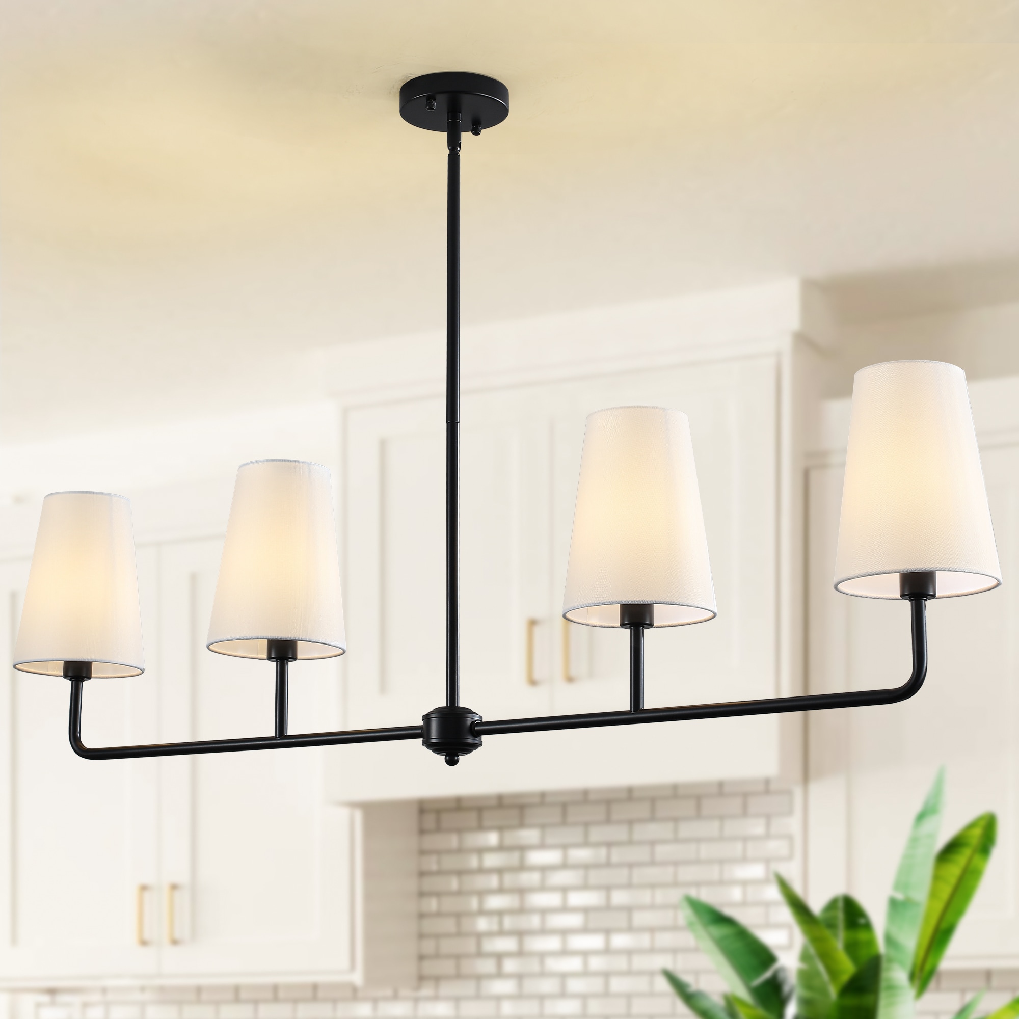 HLJYNJM 4-Light Modern 48-In Dimmable Linear Kitchen Island Pendant ...