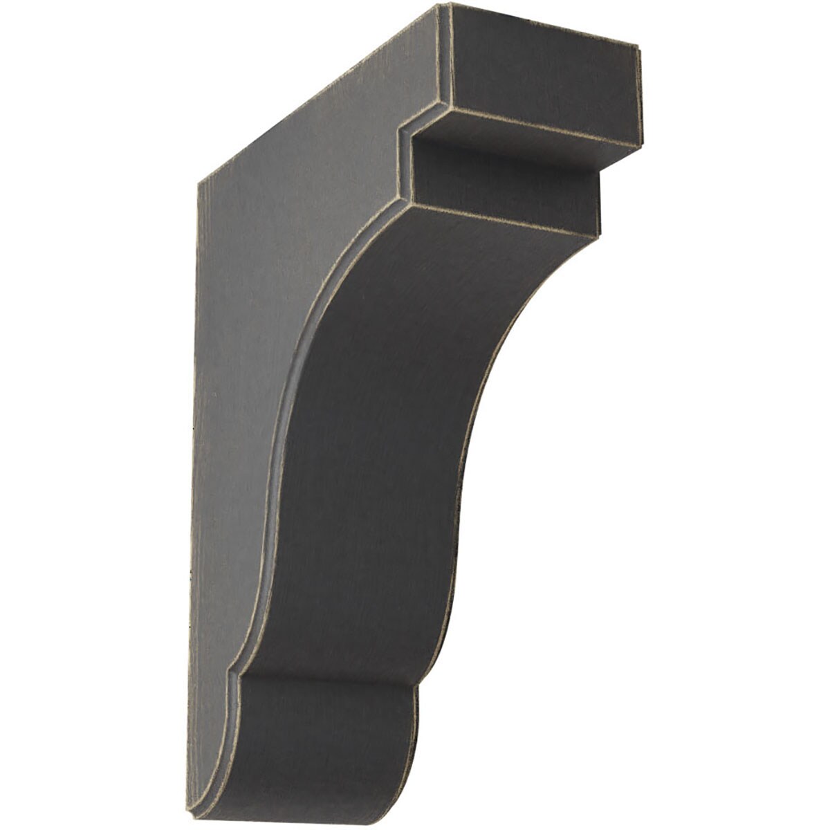 Ekena Millwork BKTWD04X09X11BEBL Bedford 3-1/2-in x 8-1/2-in x 11-in Rubberwood Black Wood Standard Bracket