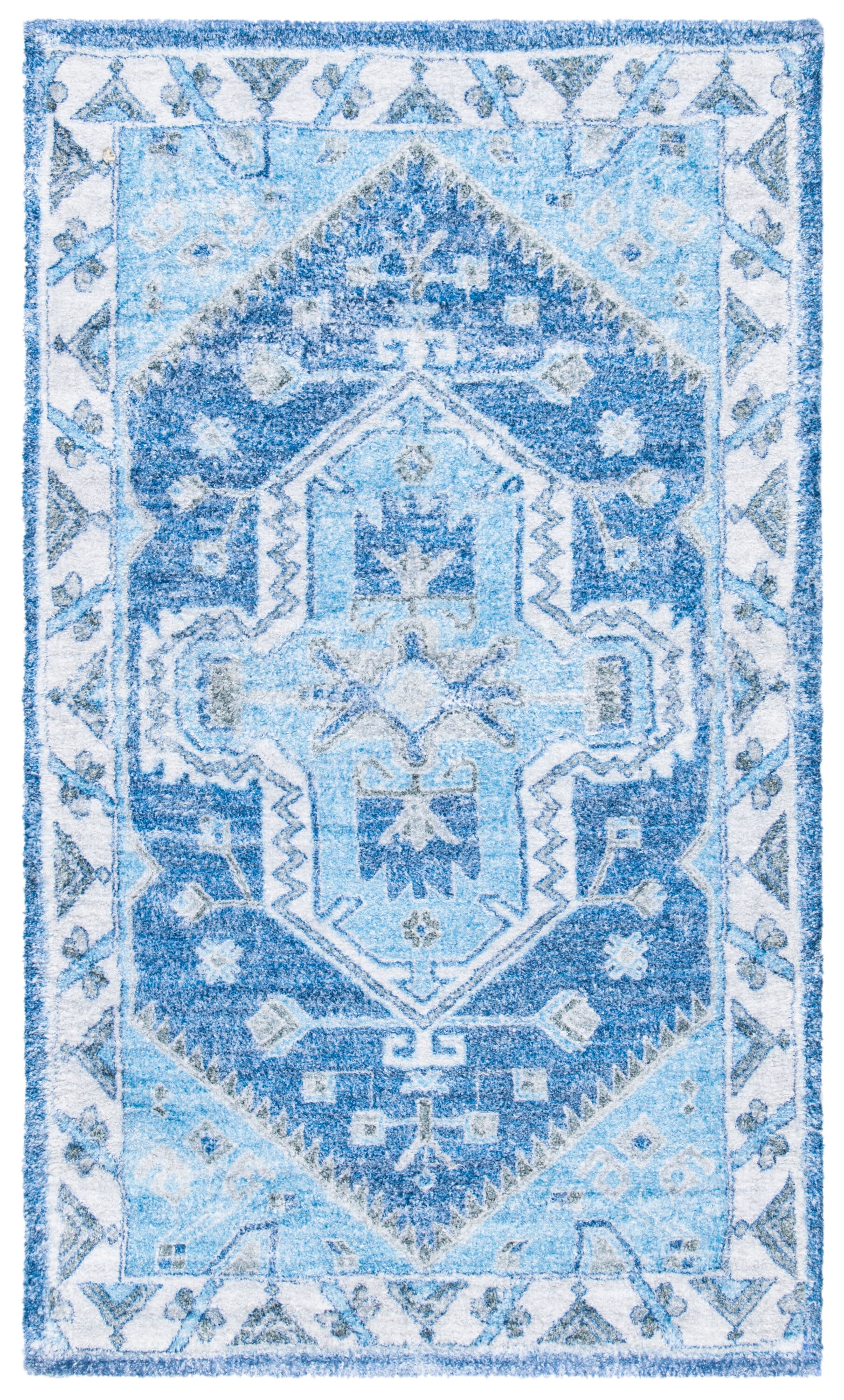 Safavieh Saffron 549M Blue Ivory 3in x 5in Rug in the Rugs department ...