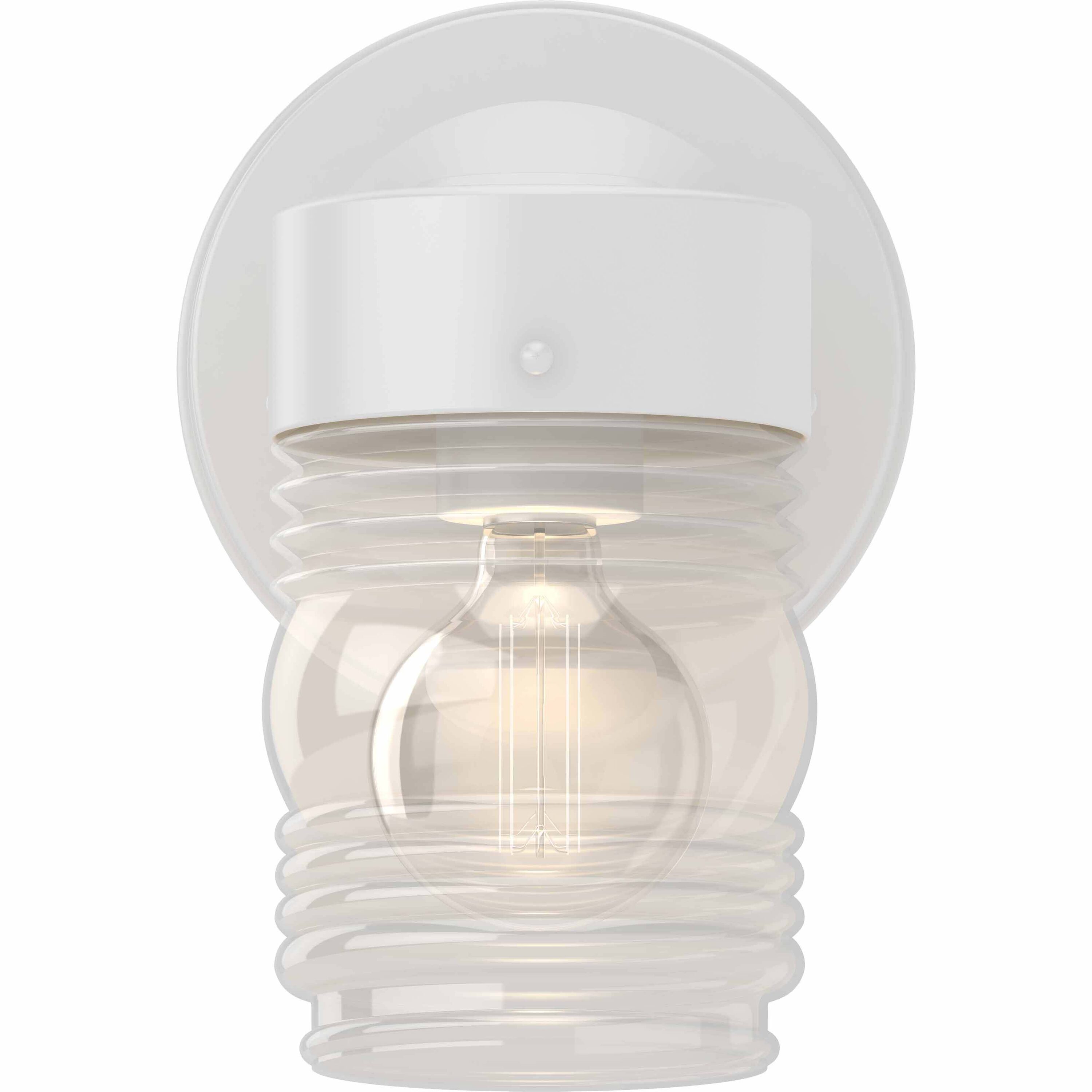 Volume Lighting V1522-6 Jelly Jar 1 -Light 7.0-in H White Hardwired Outdoor Wall Light