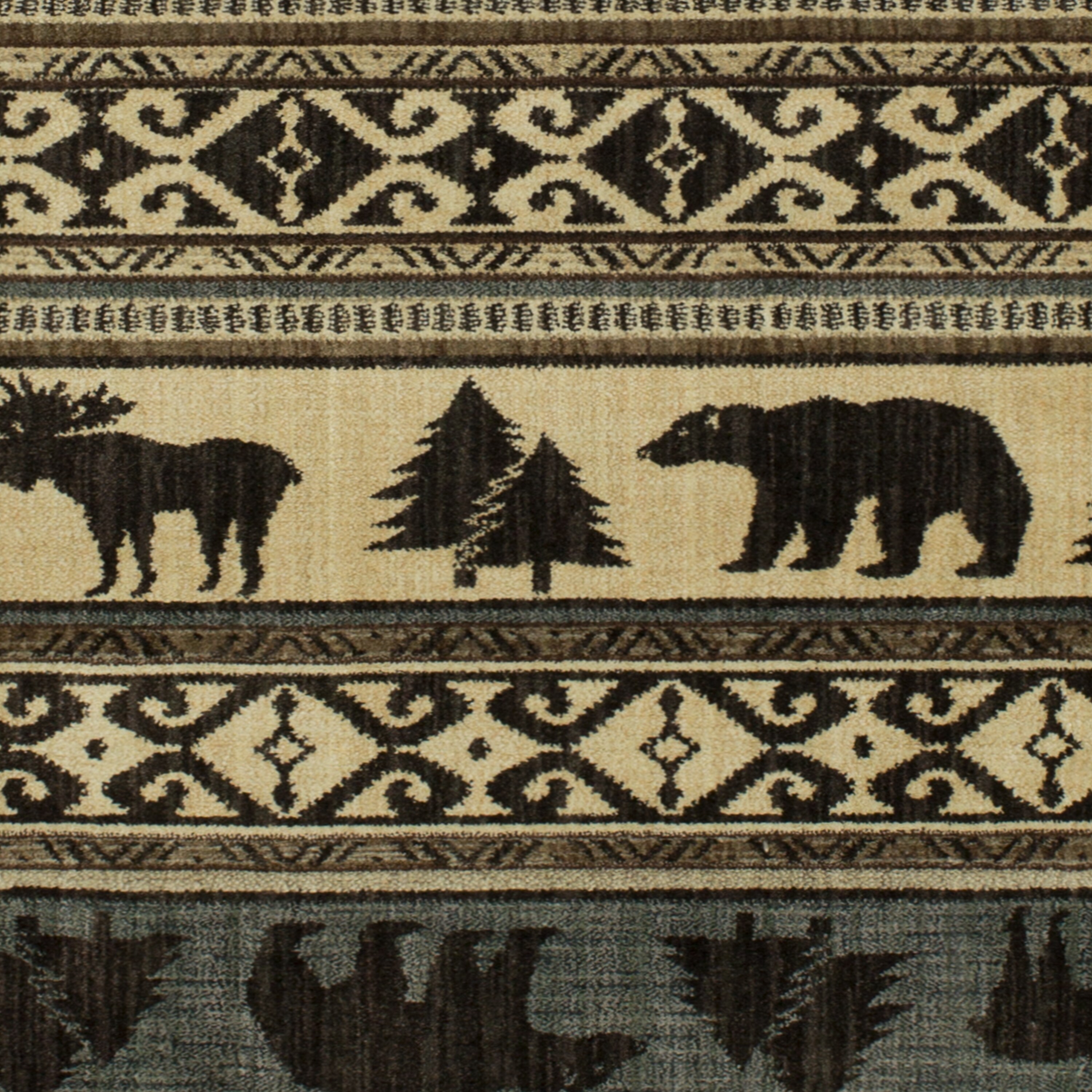 allen + roth Woodland 4 x 6 Brown Indoor Geometric Lodge Area Rug in the  Rugs department at