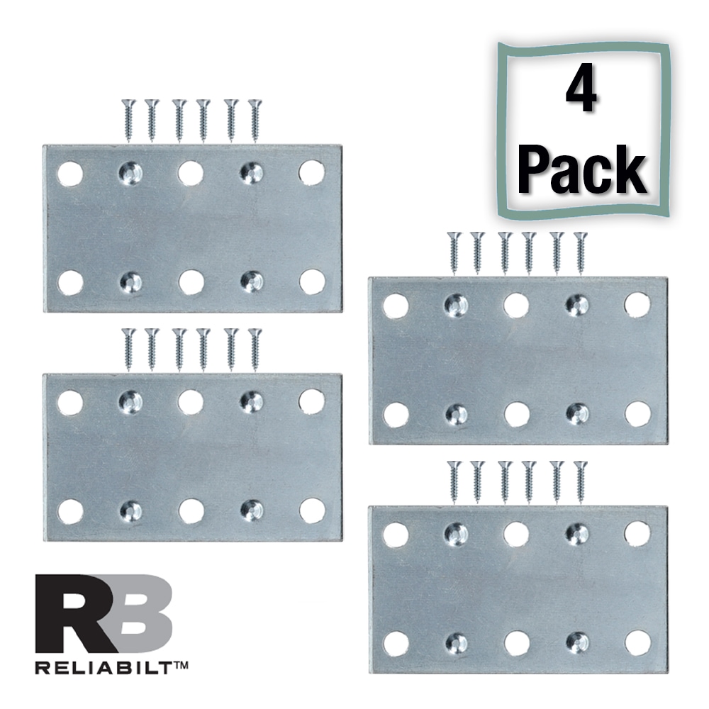 RELIABILT 605762 2.5-in x 0.07-in x 1.38-in Zinc-plated Steel Mending brace 4 -Pack