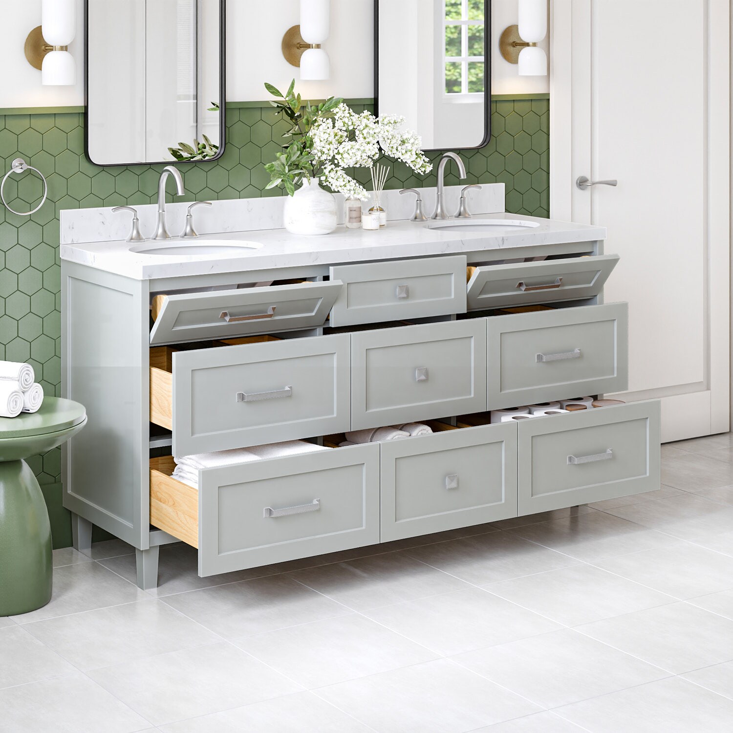 ARIEL B66DCQOVOGRY Bath-Vanity-Combo - View #3