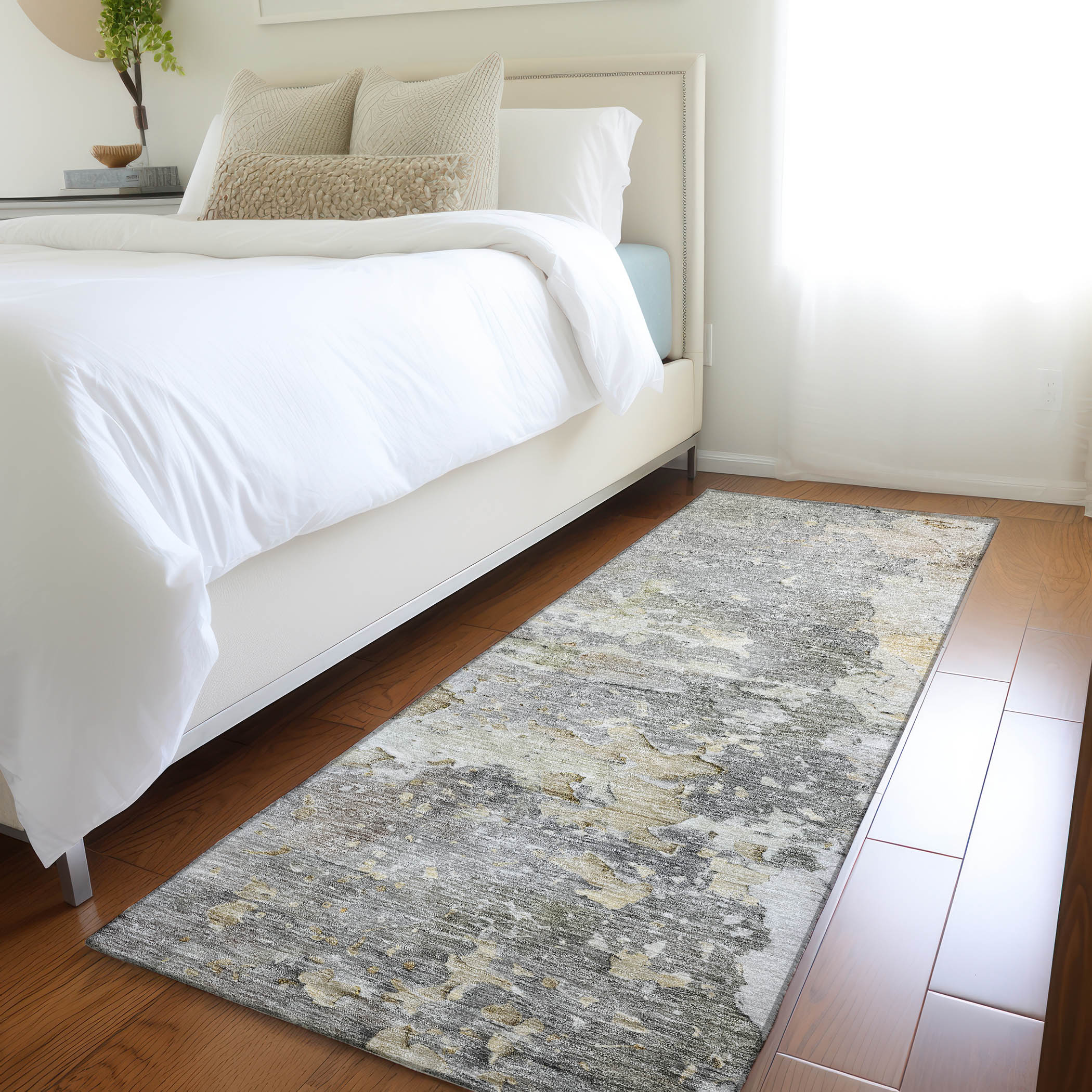 Addison Rugs ACN1234GY2X8 Chantille ACN1234GY 2 x 7 (ft) Polyester Gray Rectangular Indoor/Outdoor Geometric Machine washable Runner rug