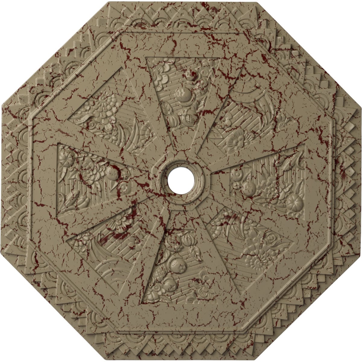 Ekena Millwork CM30SPGDC Spring Octagonal 29.125-in W x 29.125-in L Painted Gobi Desert Crackle Polyurethane Whole Ceiling Medallion
