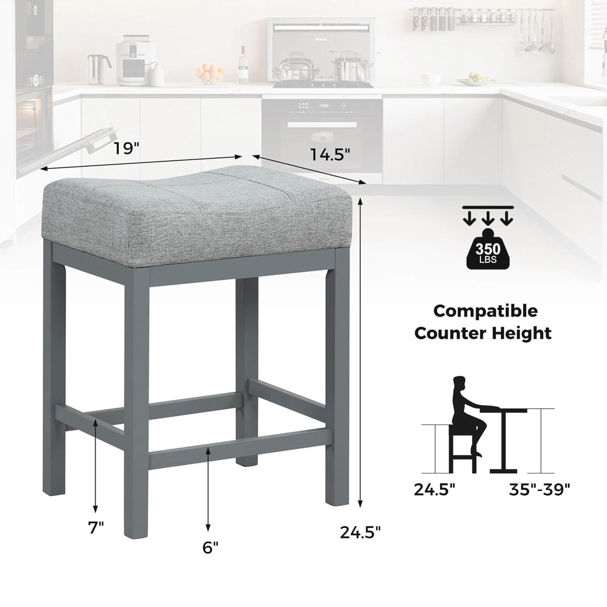 Costway HCST02970 stools - View #2