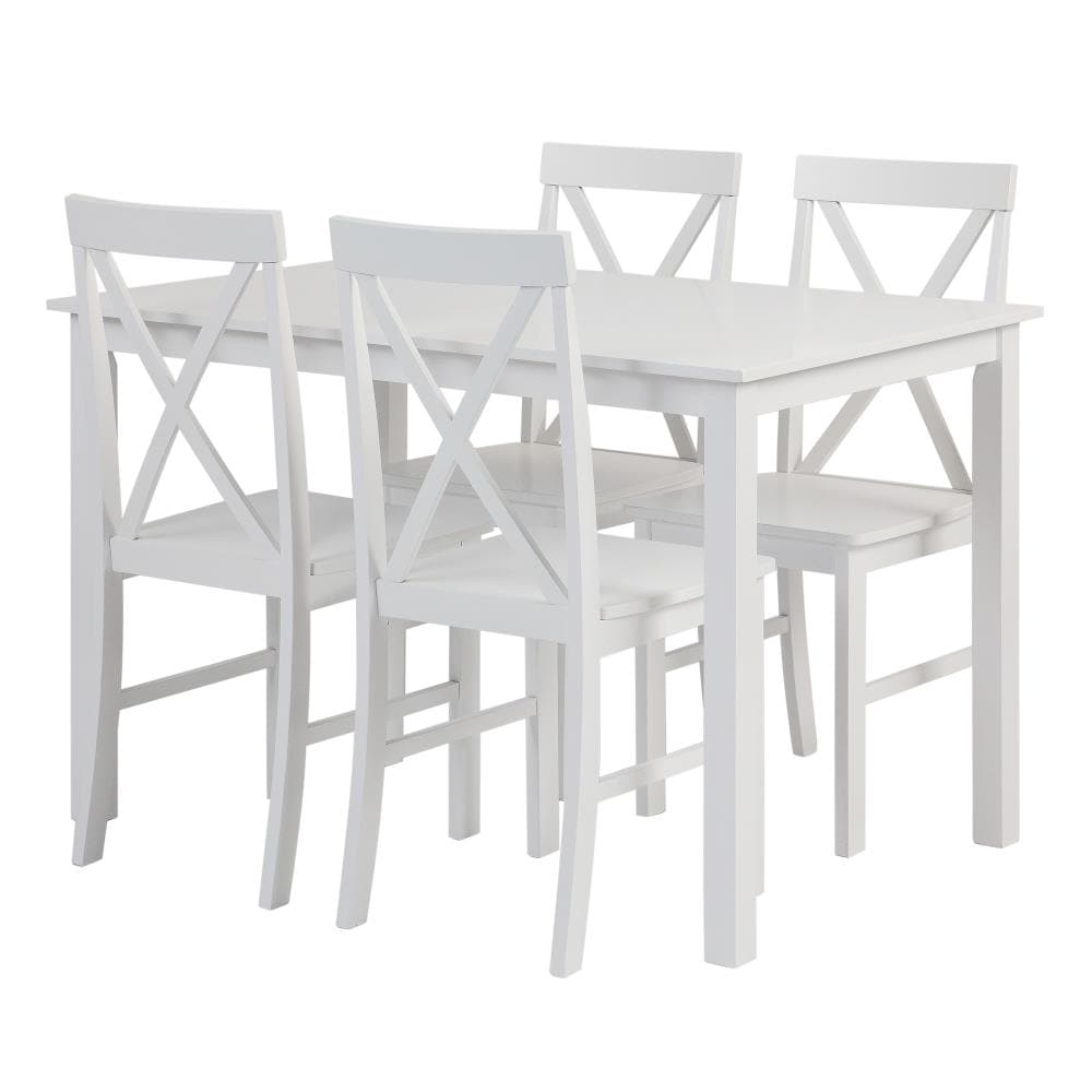 White breakfast table and chairs hot sale