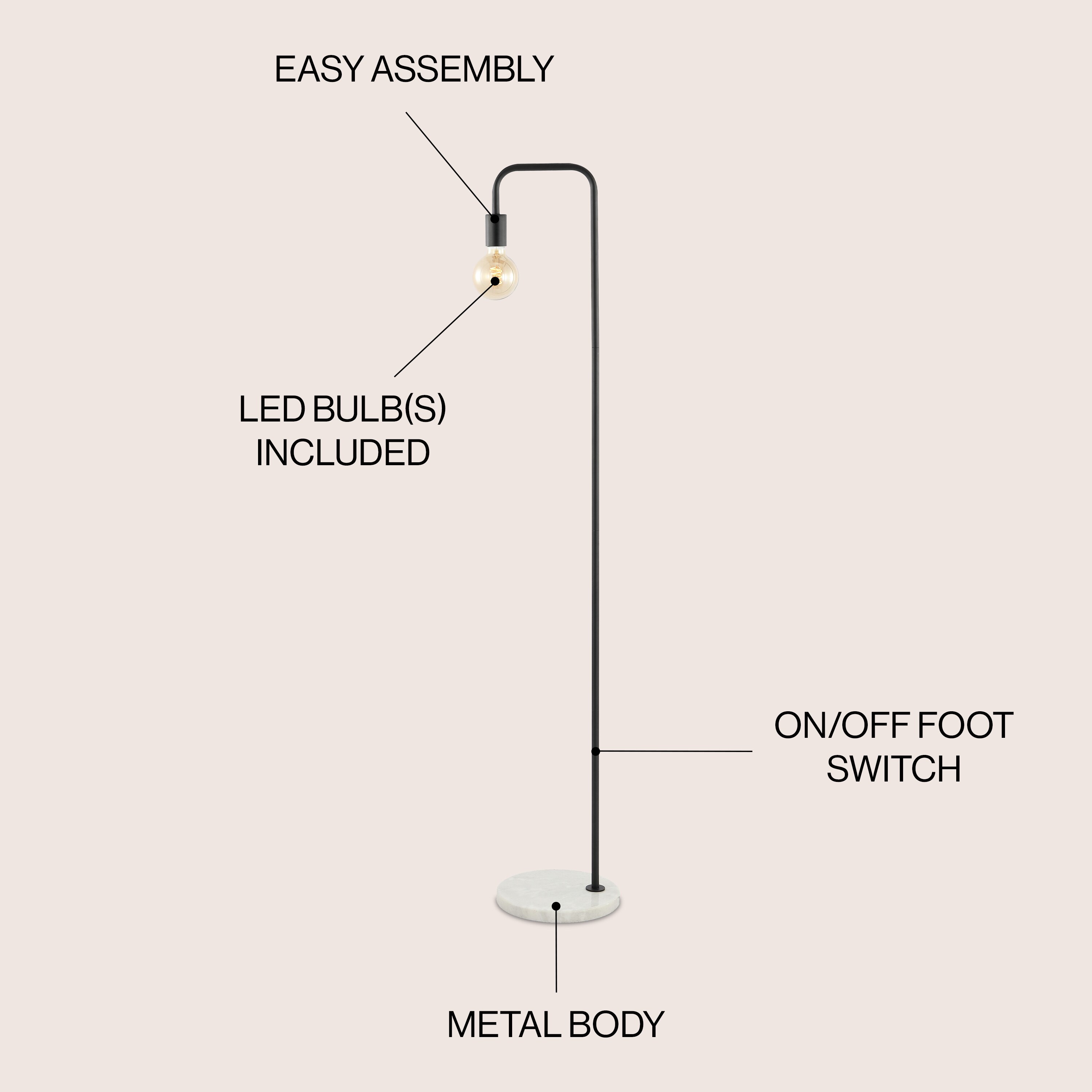 JONATHAN  Y JYL1095B floorlamps - View #3