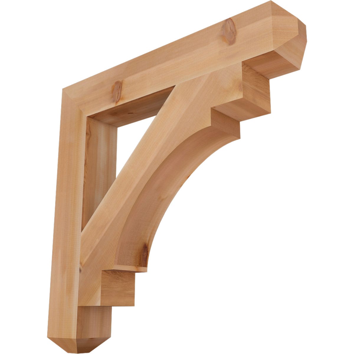 Ekena Millwork BKT06X38X38MRC04SWR Merced craftsman smooth 5-1/2-in x 38-in x 38-in Western red cedar Brown Wood Standard bracket