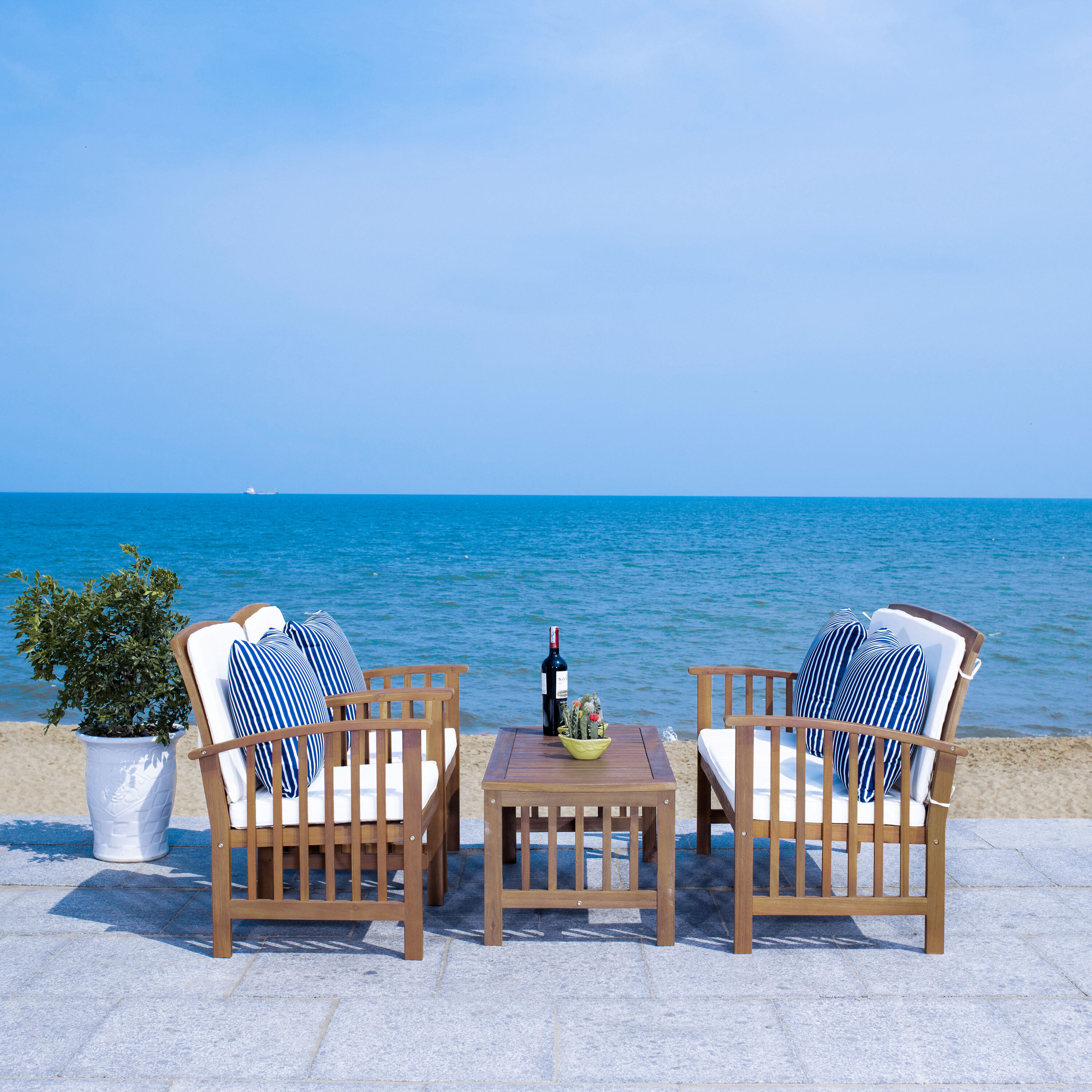 Safavieh PAT7007F Patio-Conversation-Sets - View #2