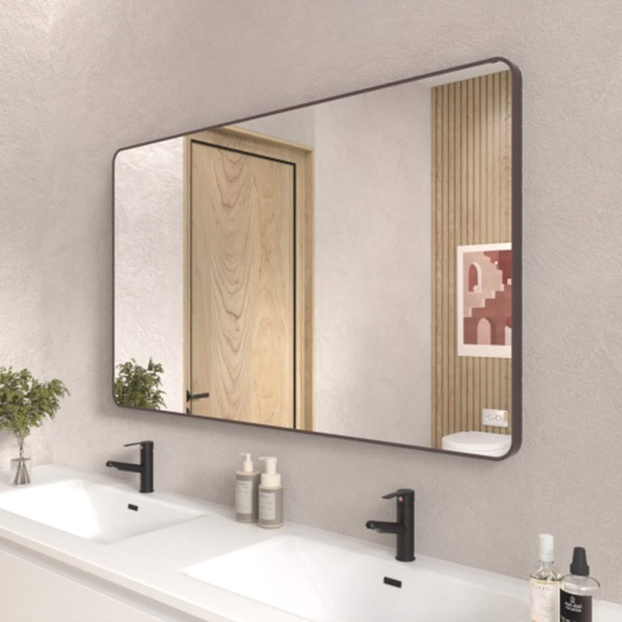 ExBrite FUBM6036ORB 60-Inches x 36-Inches Framed Rectangle Bathroom Vanity Mirror ( Oil Rubbed Bronze )