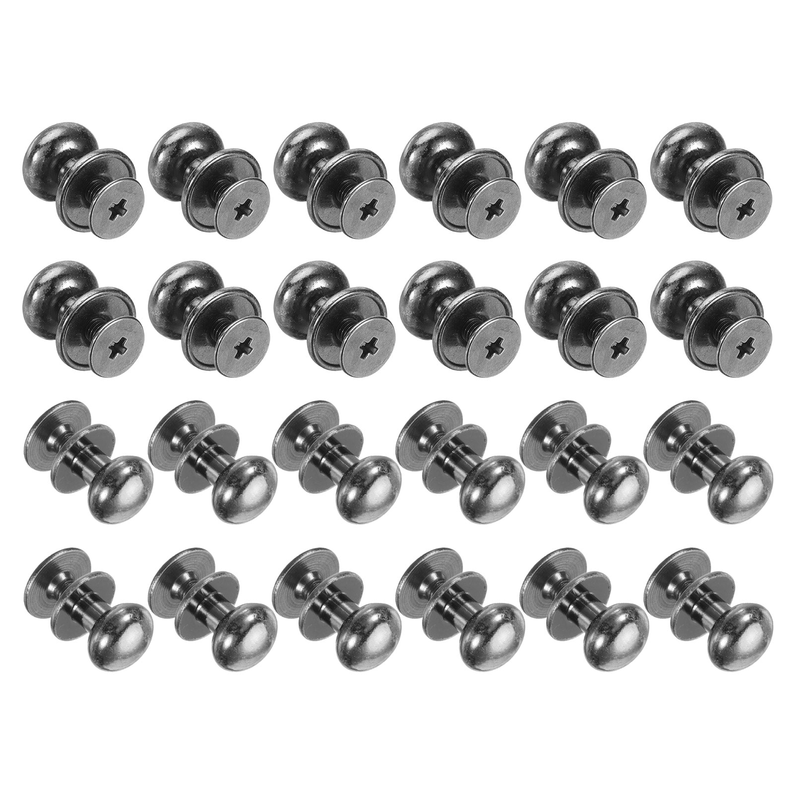 Unique Bargains 24pcs 0.38 Inch x 0.4 Inch Mini Round Knobs Small Drawer Pulls Cabinet Knobs Handles Pulls for Dresser Closet Jewelry Box Gift Cases Gray #S25072801UX3591