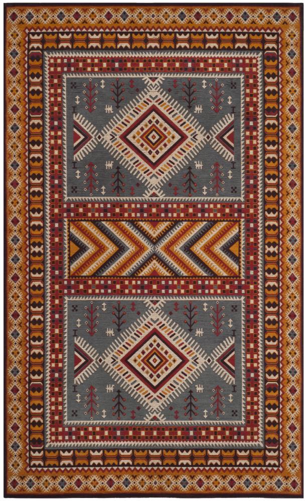 Safavieh CLV511C-5 Classic Vintage Clia 5 x 8 (ft) Loomed Cotton Slate/Mustard Rectangular Indoor Abstract Southwestern Area rug