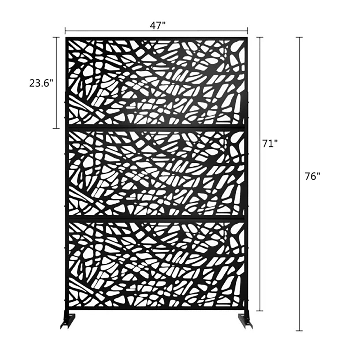 Kahomvis NEUT-QPD0-MZA 15-in x 47-in x 76-in Black Metal Steel Decorative Fencing