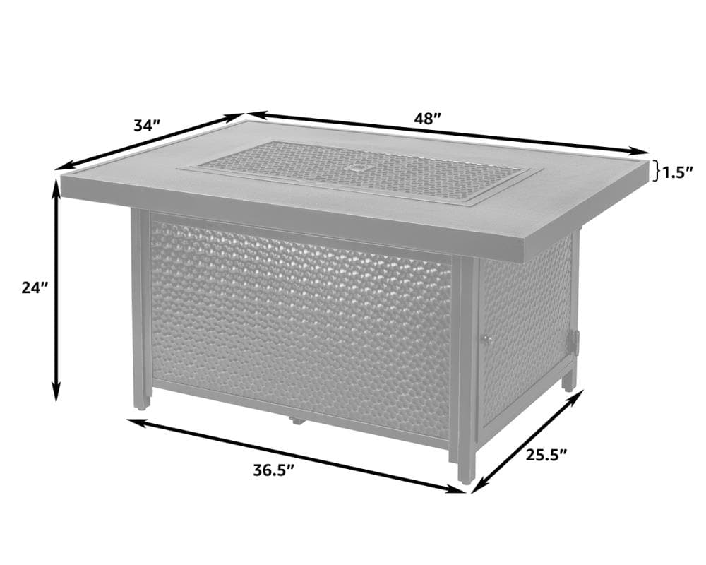 Weyland 50" Bronze Aluminum Gas Fire Pit Table