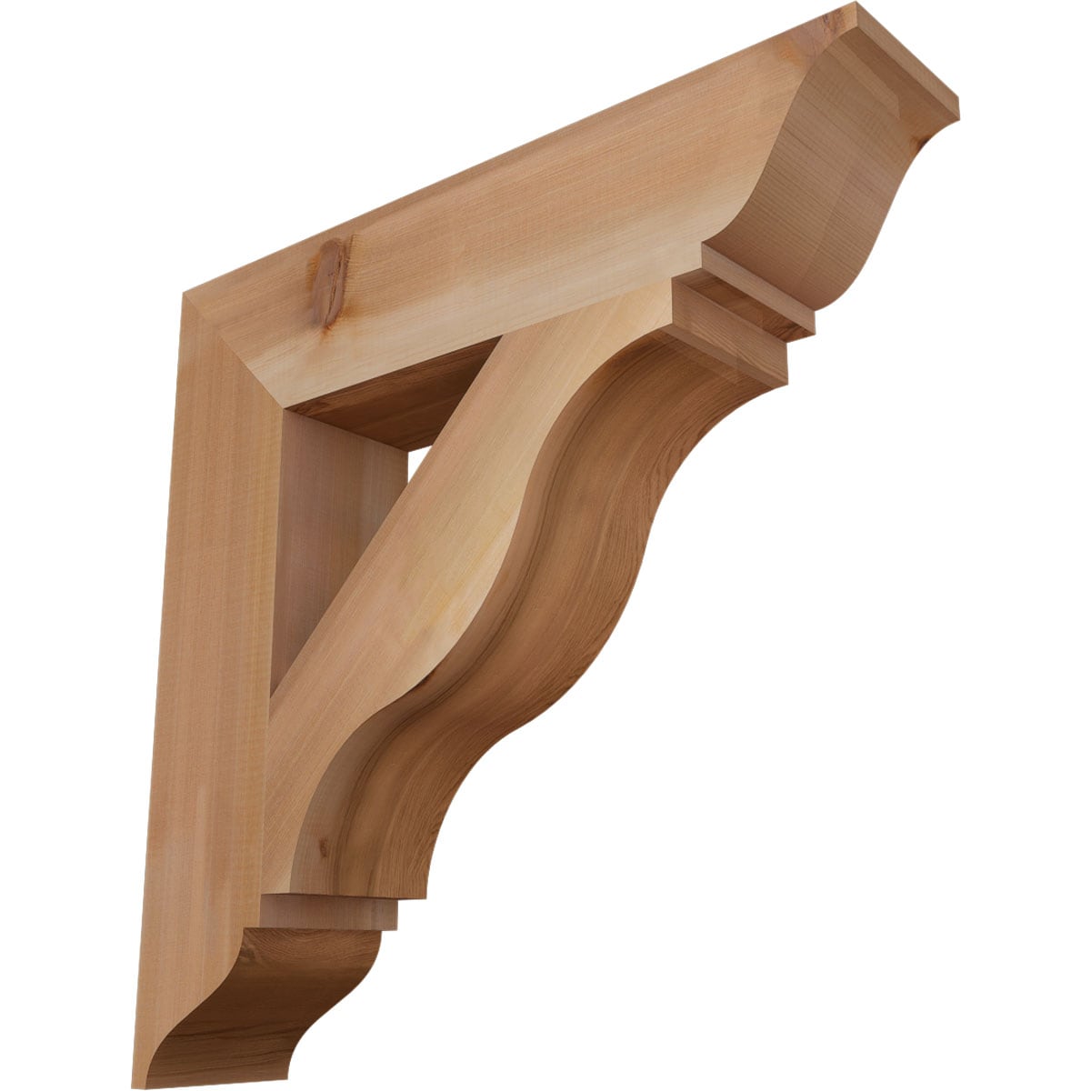 Ekena Millwork BKT06X28X28FST01SWR Funston traditional smooth 5-1/2-in x 28-in x 28-in Western red cedar Brown Wood Standard bracket