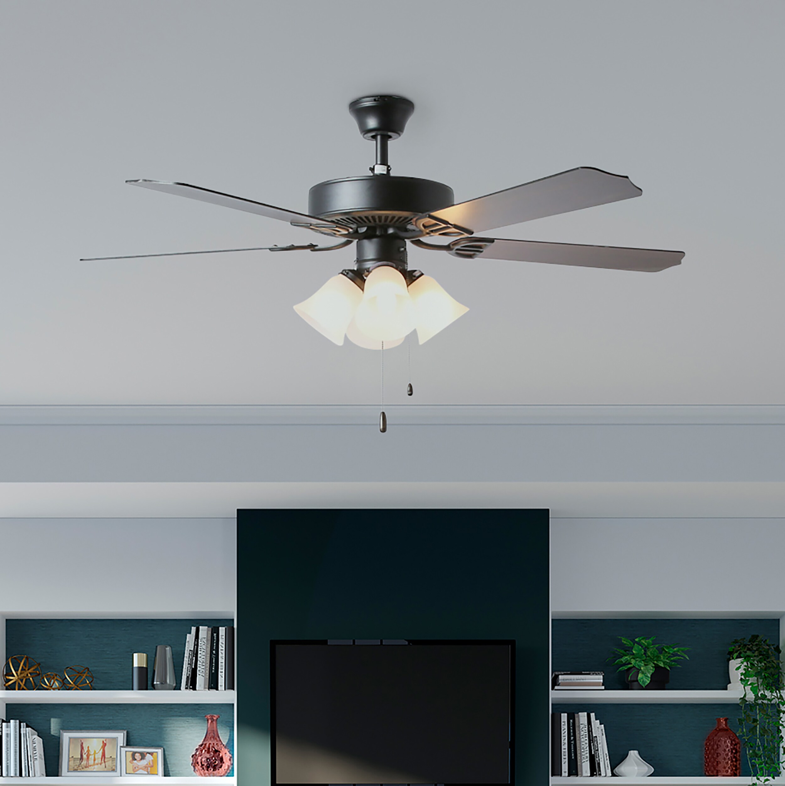 Fanimation Aire Decor 52-in Black Indoor Ceiling Fan with Light (5 ...