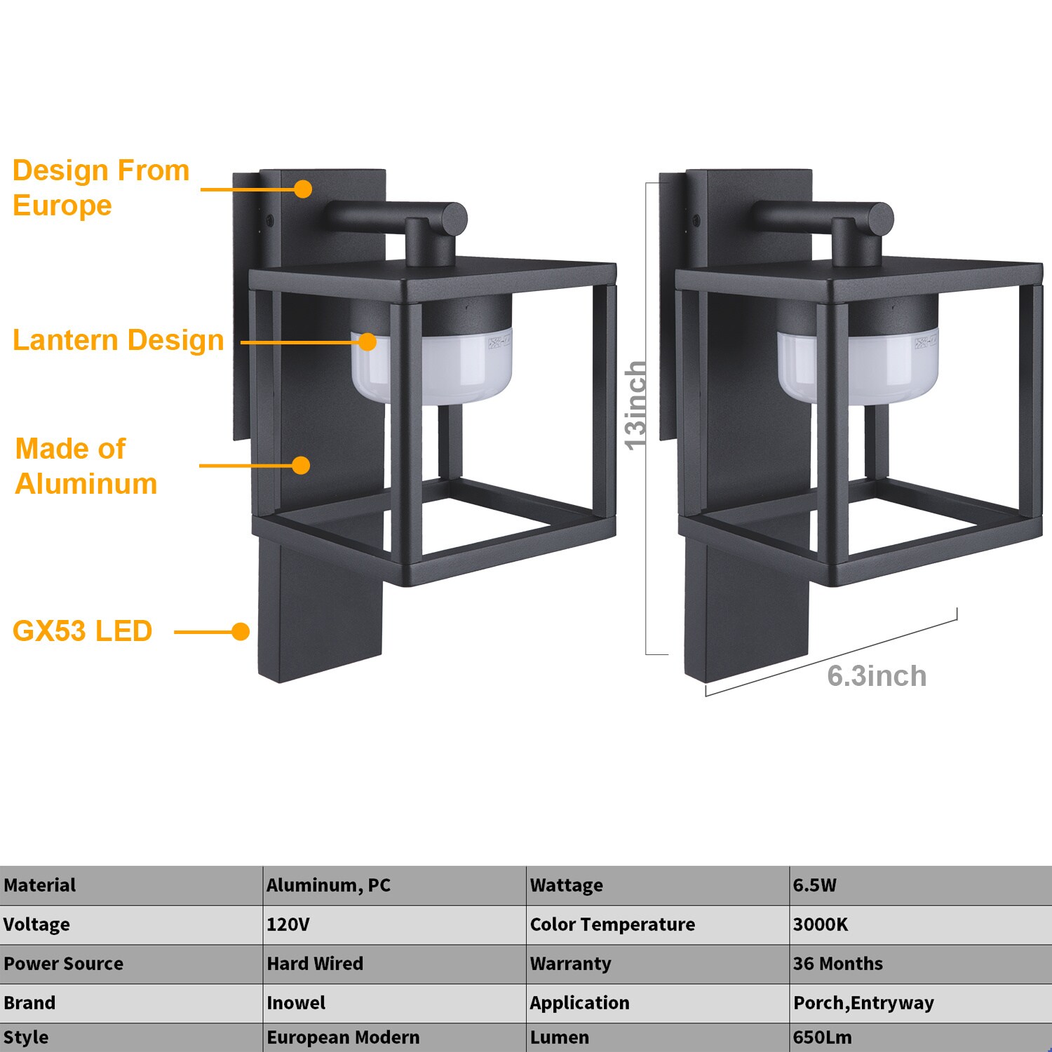 Kahomvis INOW-QPD0-3Q7 Outdoor-Wall-Lighting - View #3