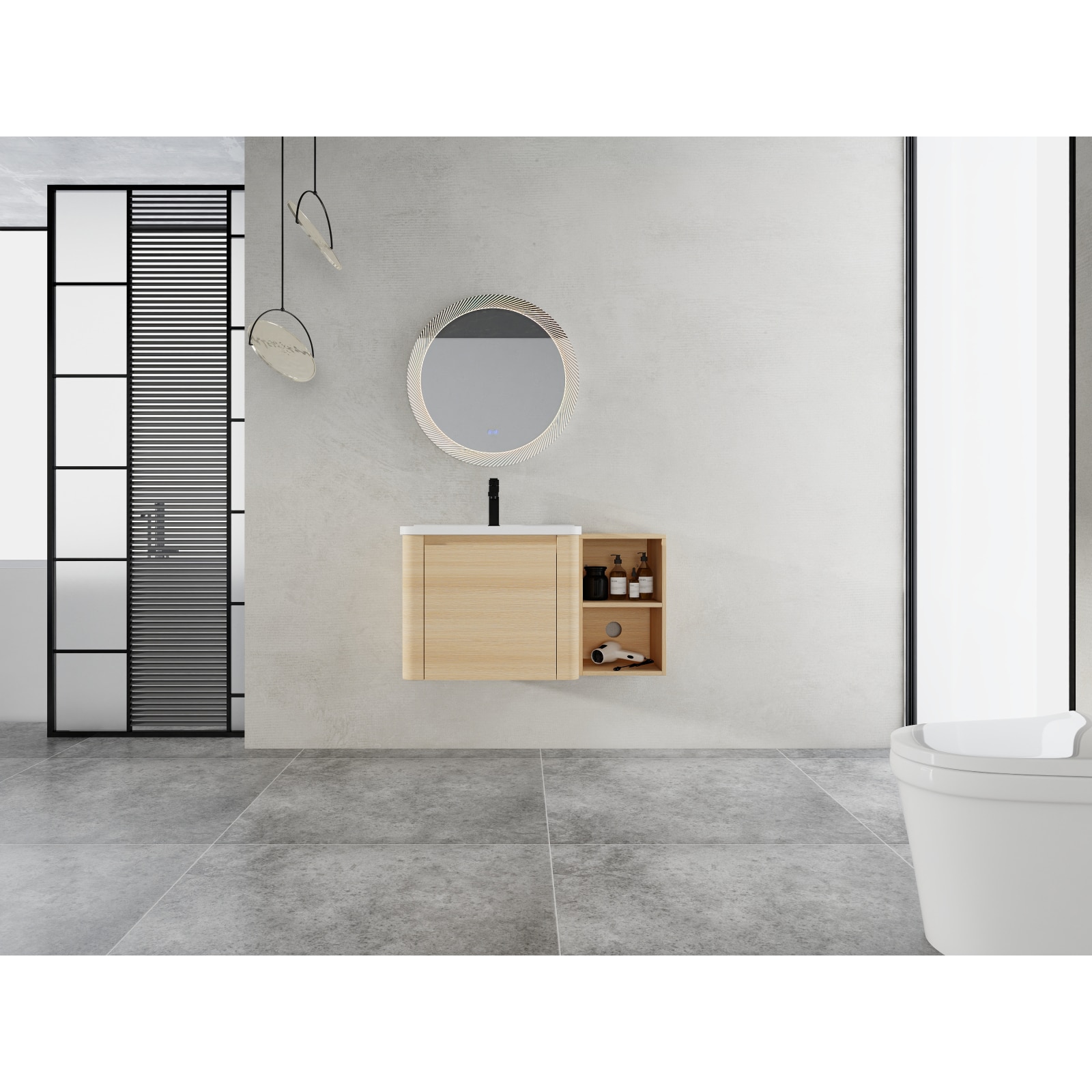 CHITA American White Oak Modern Wall-Mounted Bathroom Vanity Cabinet ...