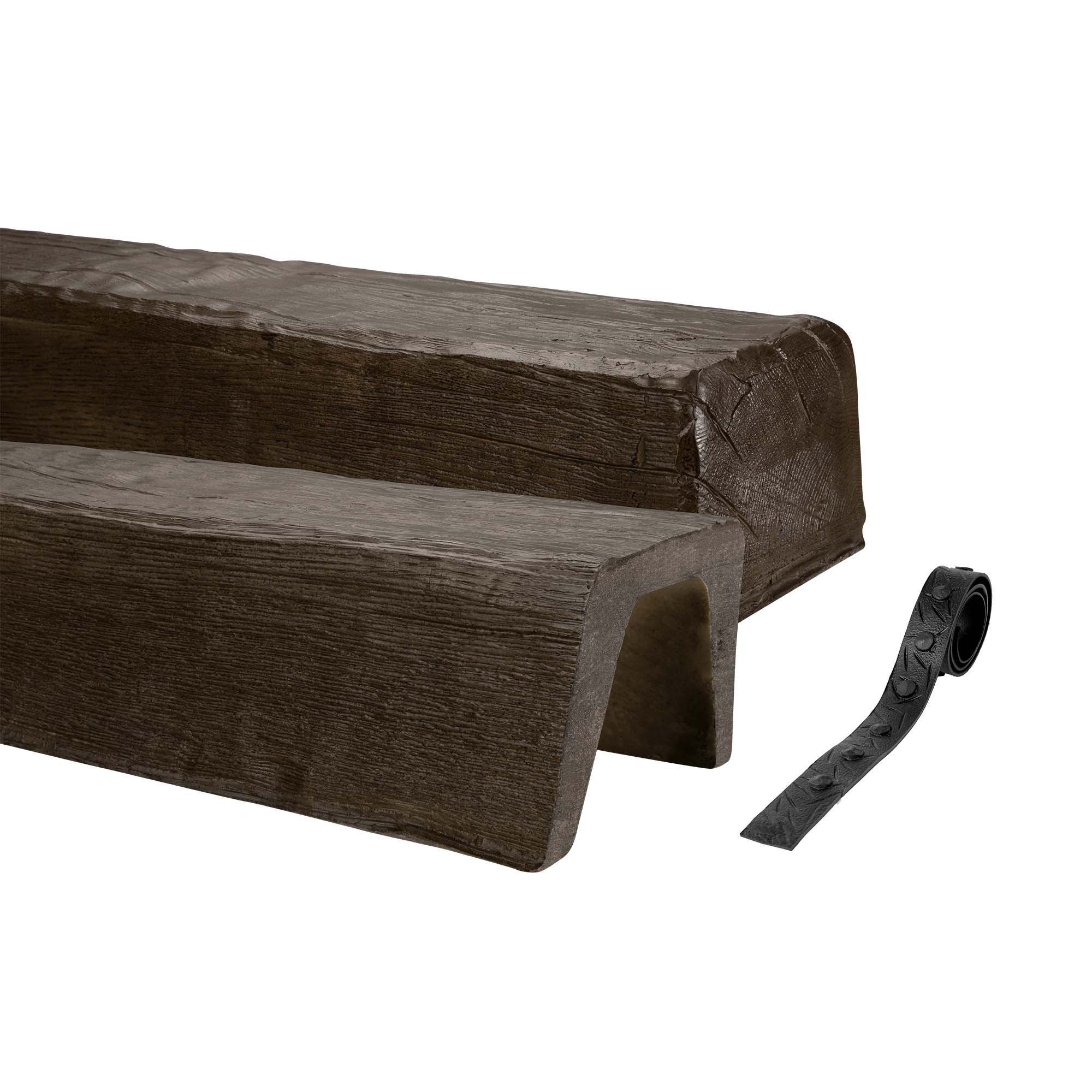 Architectural Products by Outwater MOD-BEAM30-C-2PACK 2 Pack Beam 5.875-in x 7.875-in x 76.5-in Walnut Finished Polyurethane U-Shaped Decorative Beam