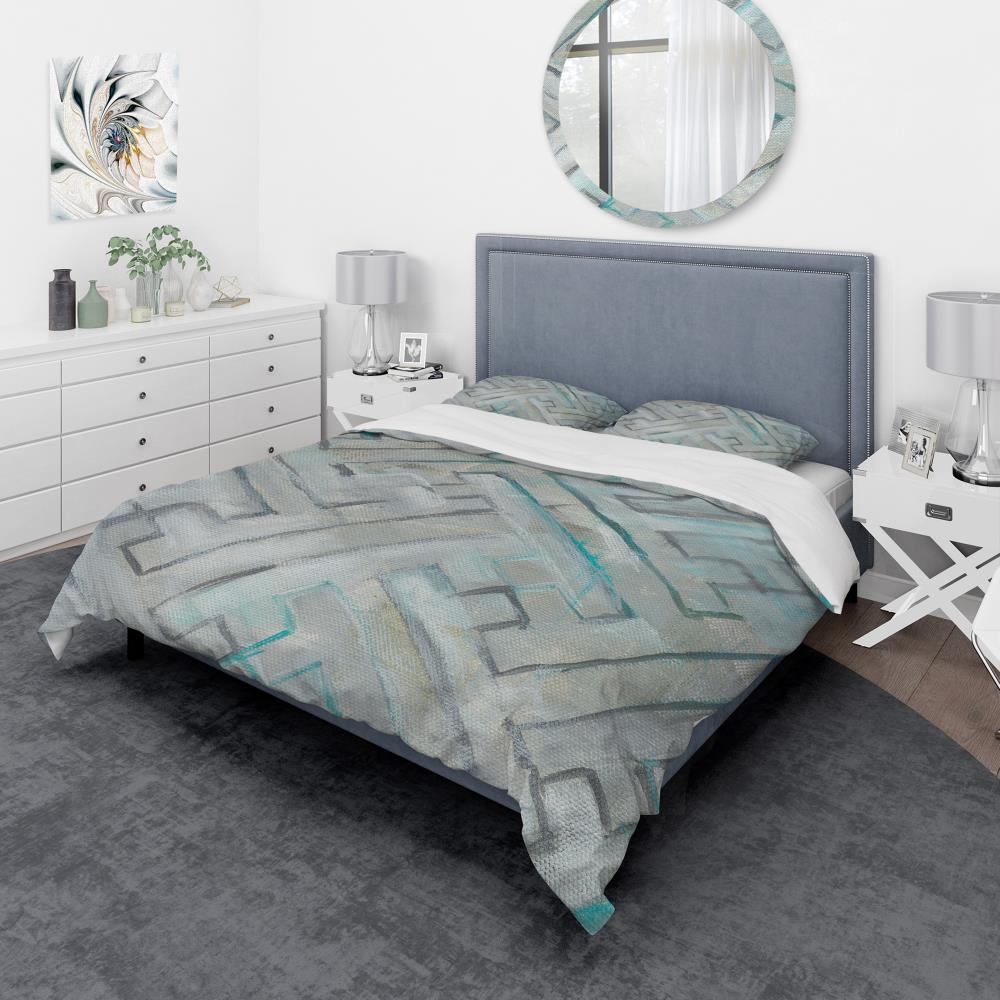 Designart BED30573-Q 3 -Piece Blue Queen Duvet cover Set