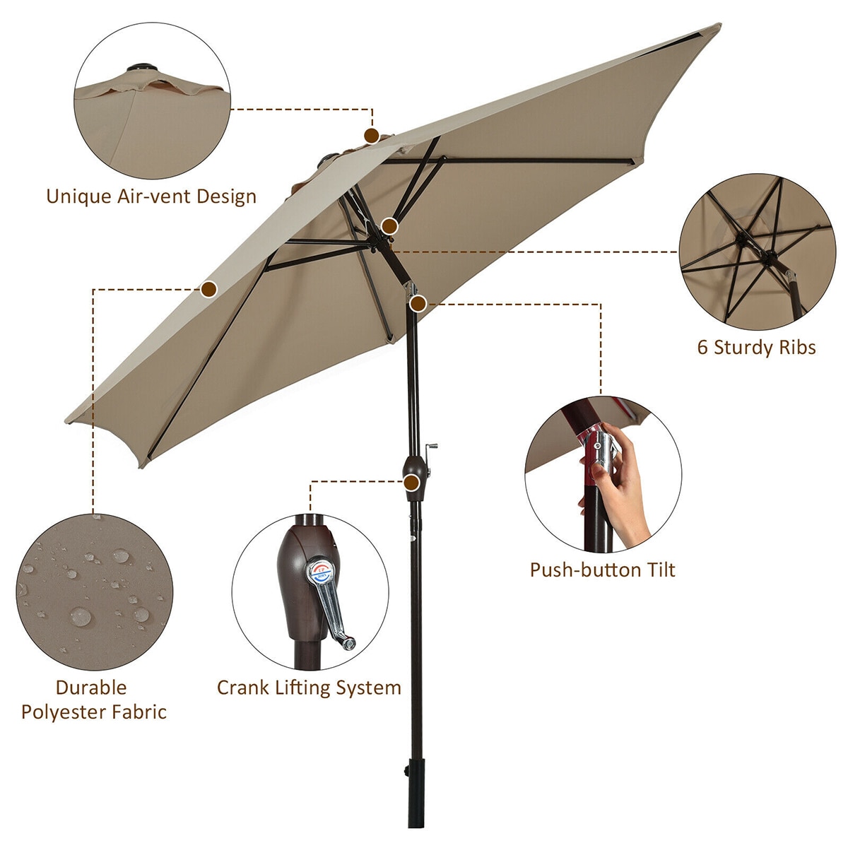 WELLFOR DOJN70751CF Umbrellas-2 - View #3