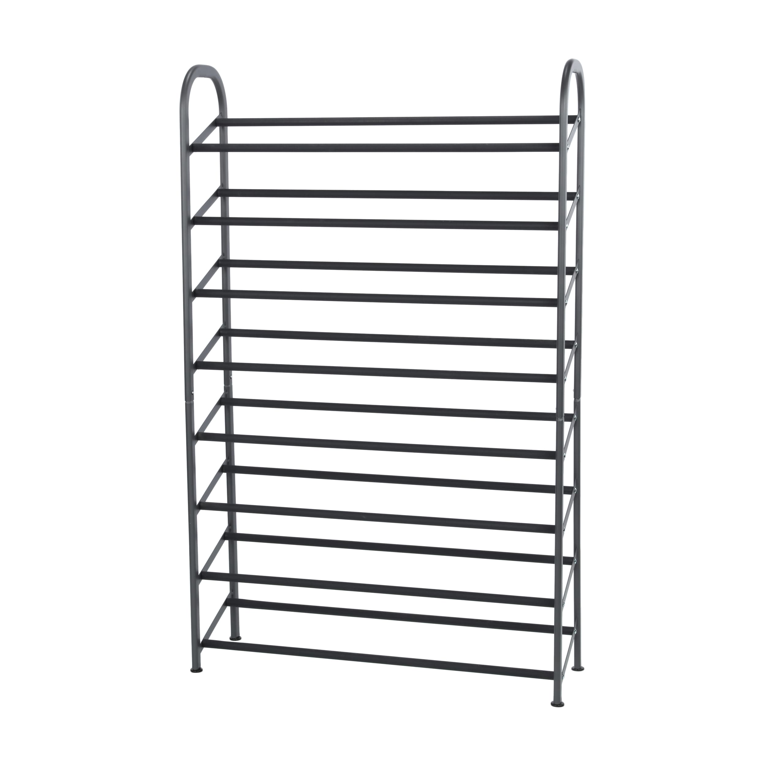 Mainstays 10 Tier 60 Pair Metal and Mesh Rolling Shoe Rack