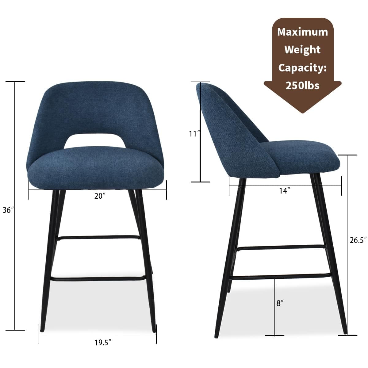 Maison Boucle EDWIN-MIDBAR-BE stools - View #3