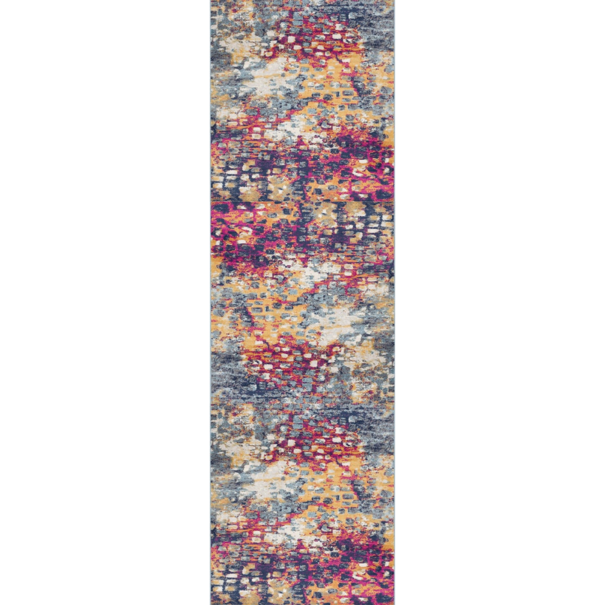 HomeRoots 4000393111 2 x 10 (ft) Polypropylene Multicoloured Rectangular Indoor Abstract Runner rug