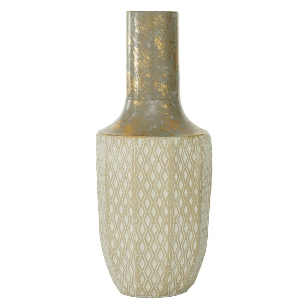 Grayson Lane 47990 White Iron Modern Vase