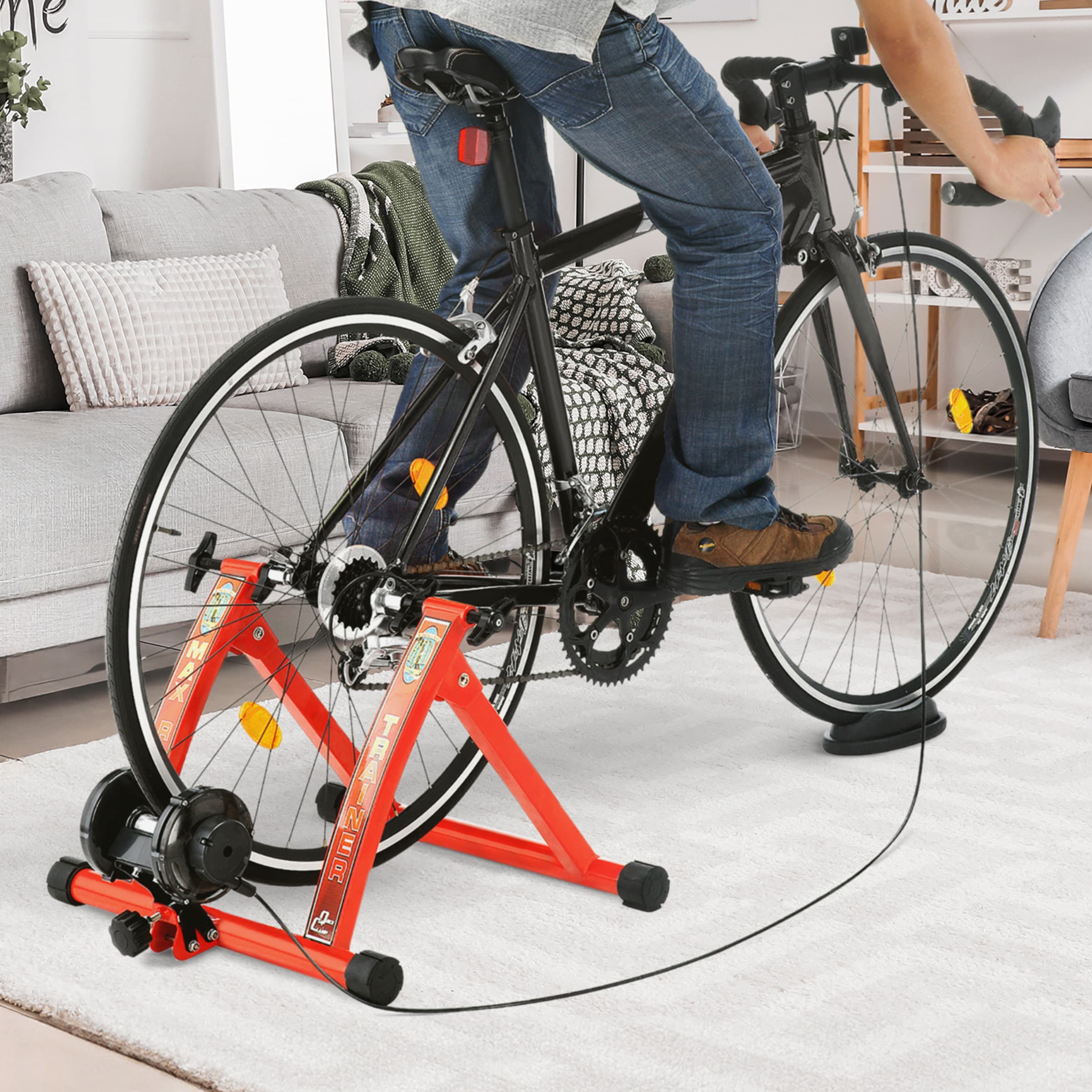 Bike stand for any bike that outlet can be used as a exersise bike