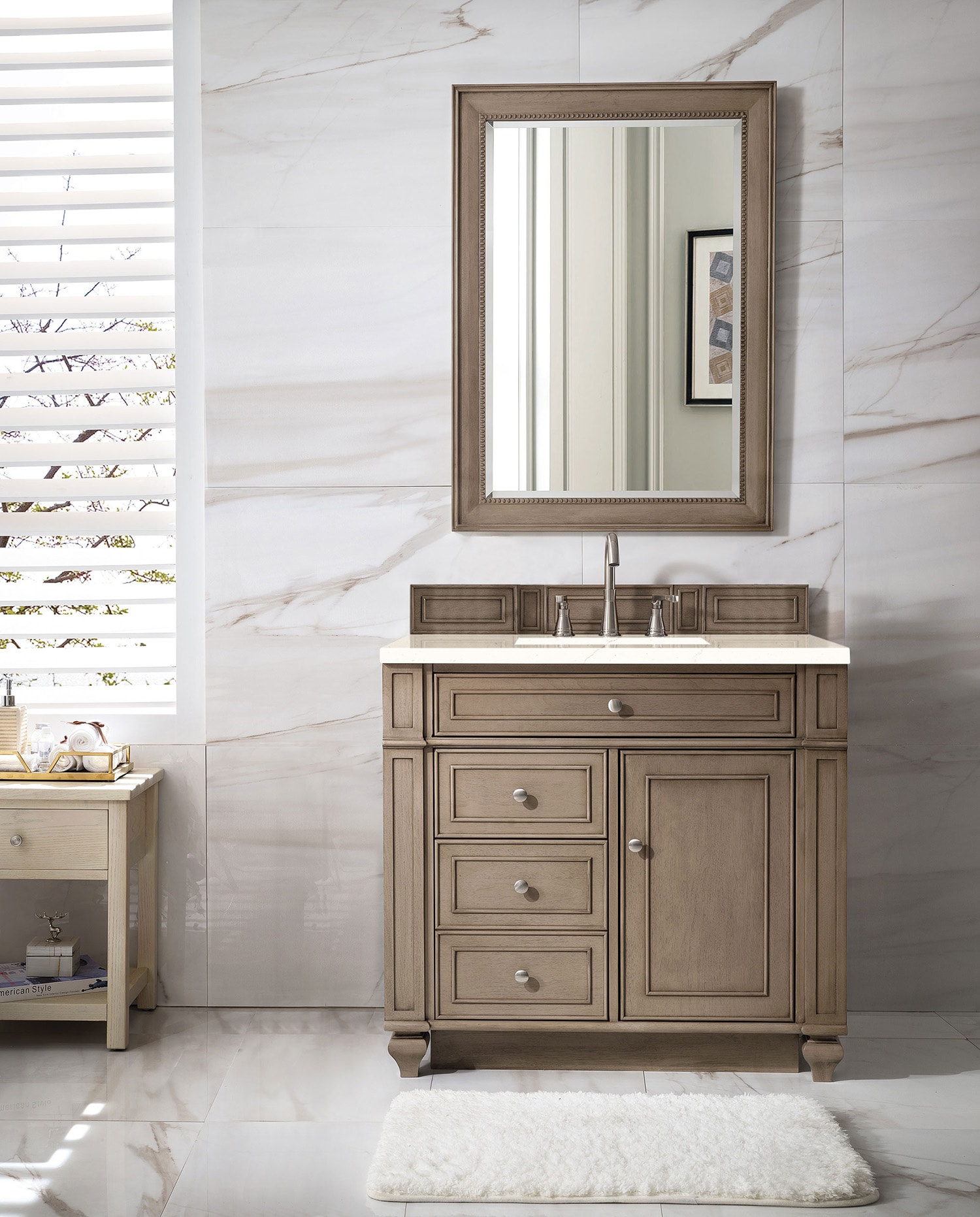 Bristol 36'' Dark Wood Single Vanity with Plywood Veneer