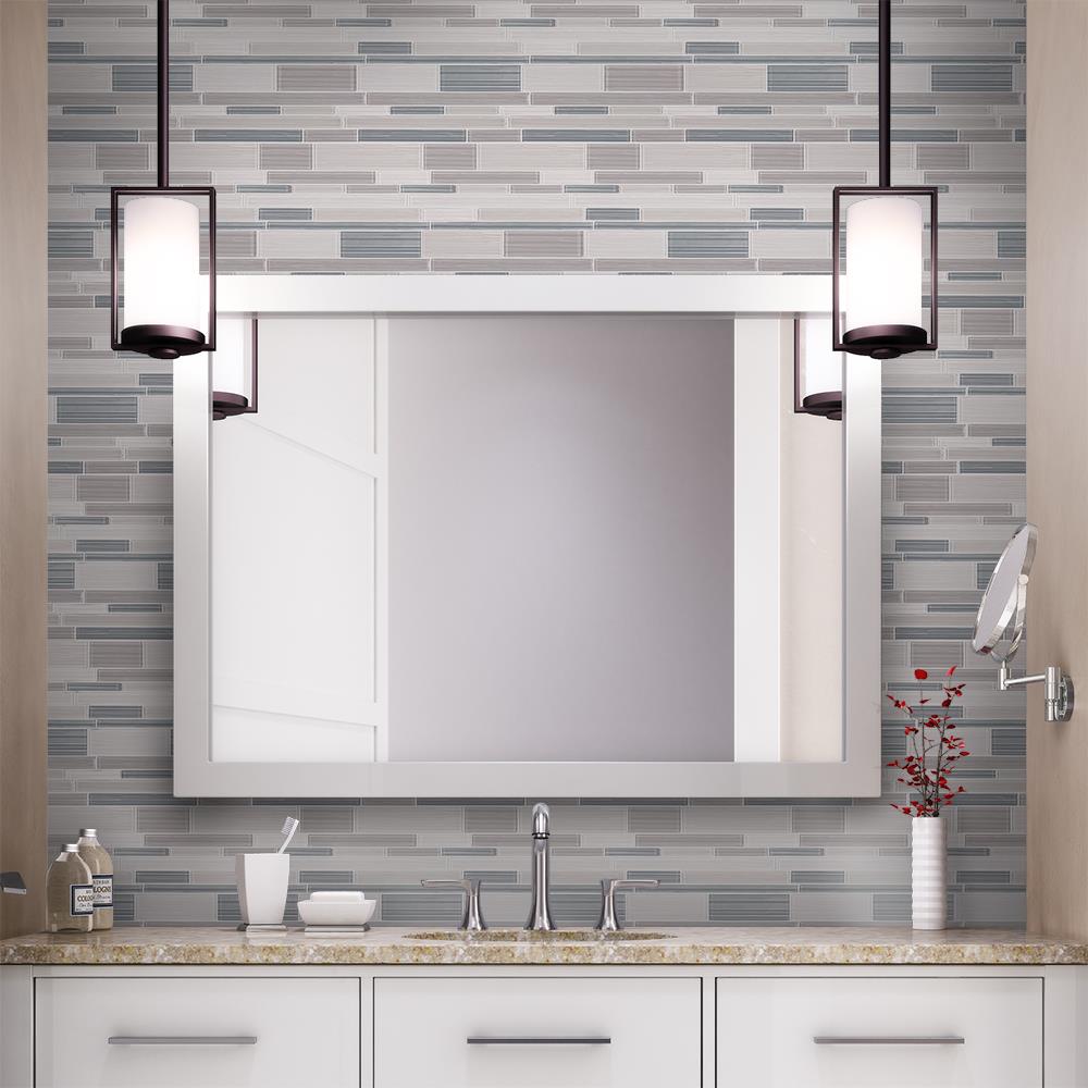 Elida Ceramica Light Cascades 12-in x 12-in Glossy Glass Linear Wall ...