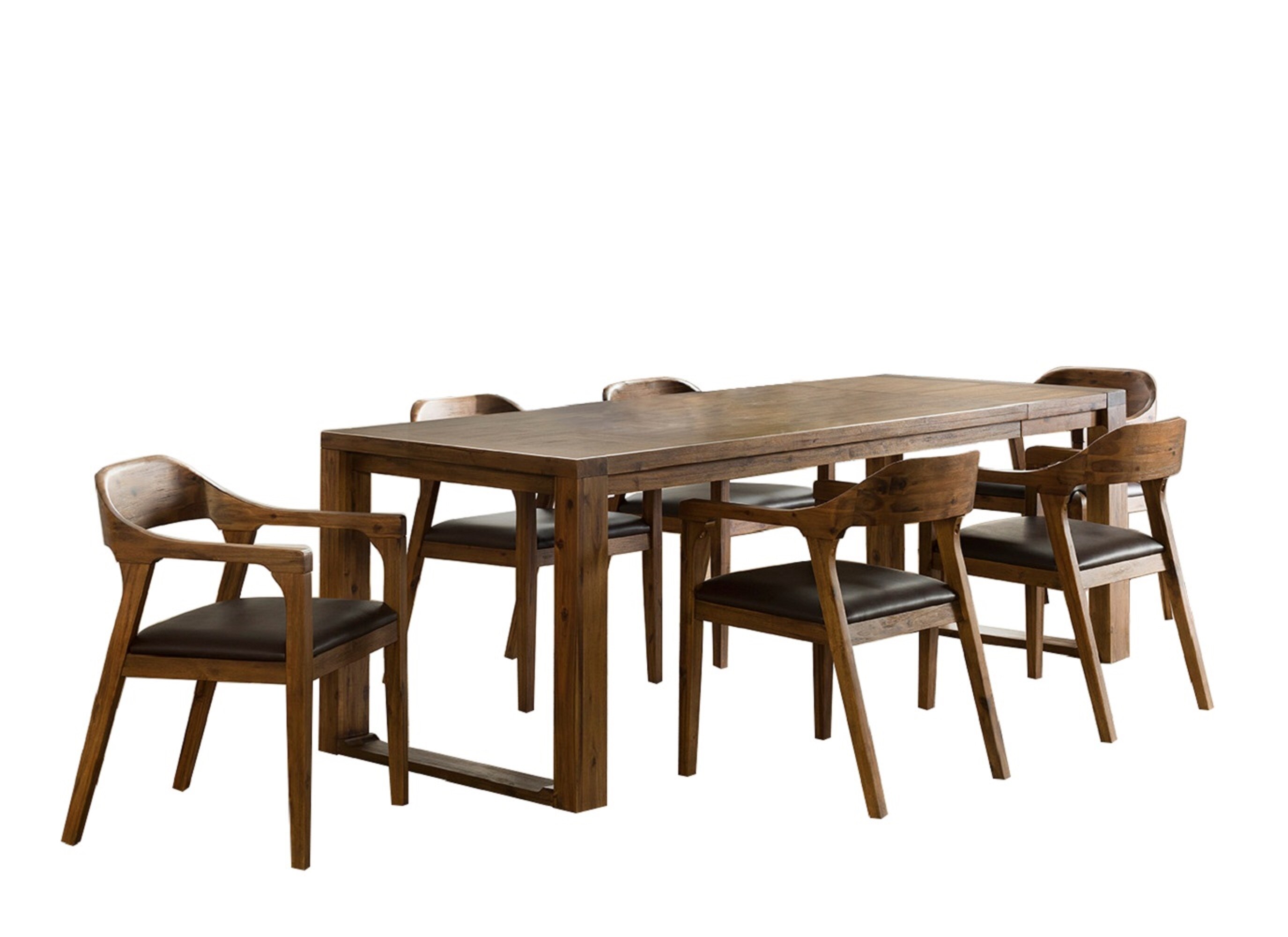 Boraam Industries 77338 Rasmus Chestnut Wire-brush Contemporary/Modern Dining Room Set with Rectangular Table (Seats 8)