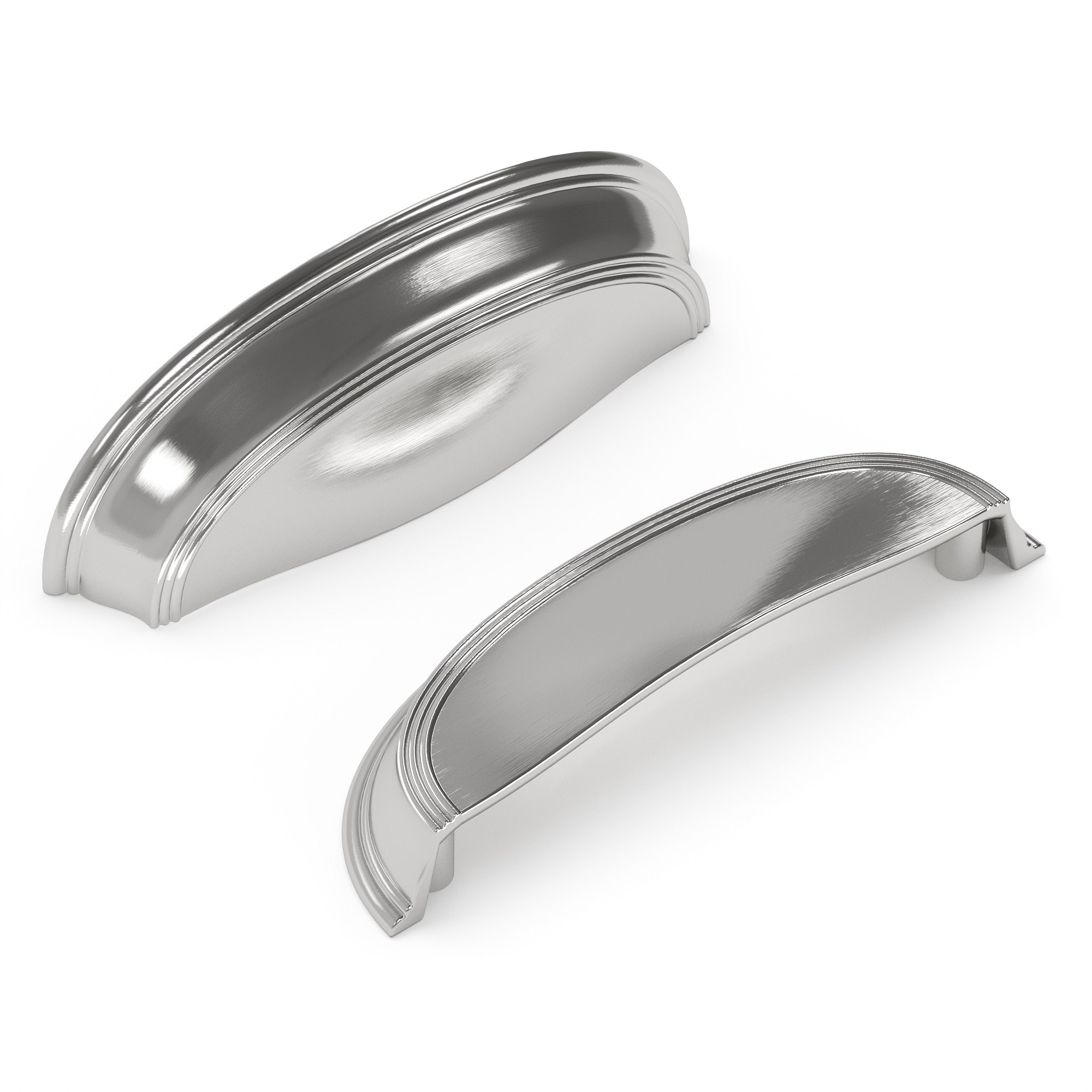 Hickory Hardware P2144-SN-10B American Diner 3-in or 3-3/4-in , 96mm Center to Center Satin Nickel Arch Cup 10 -Pack