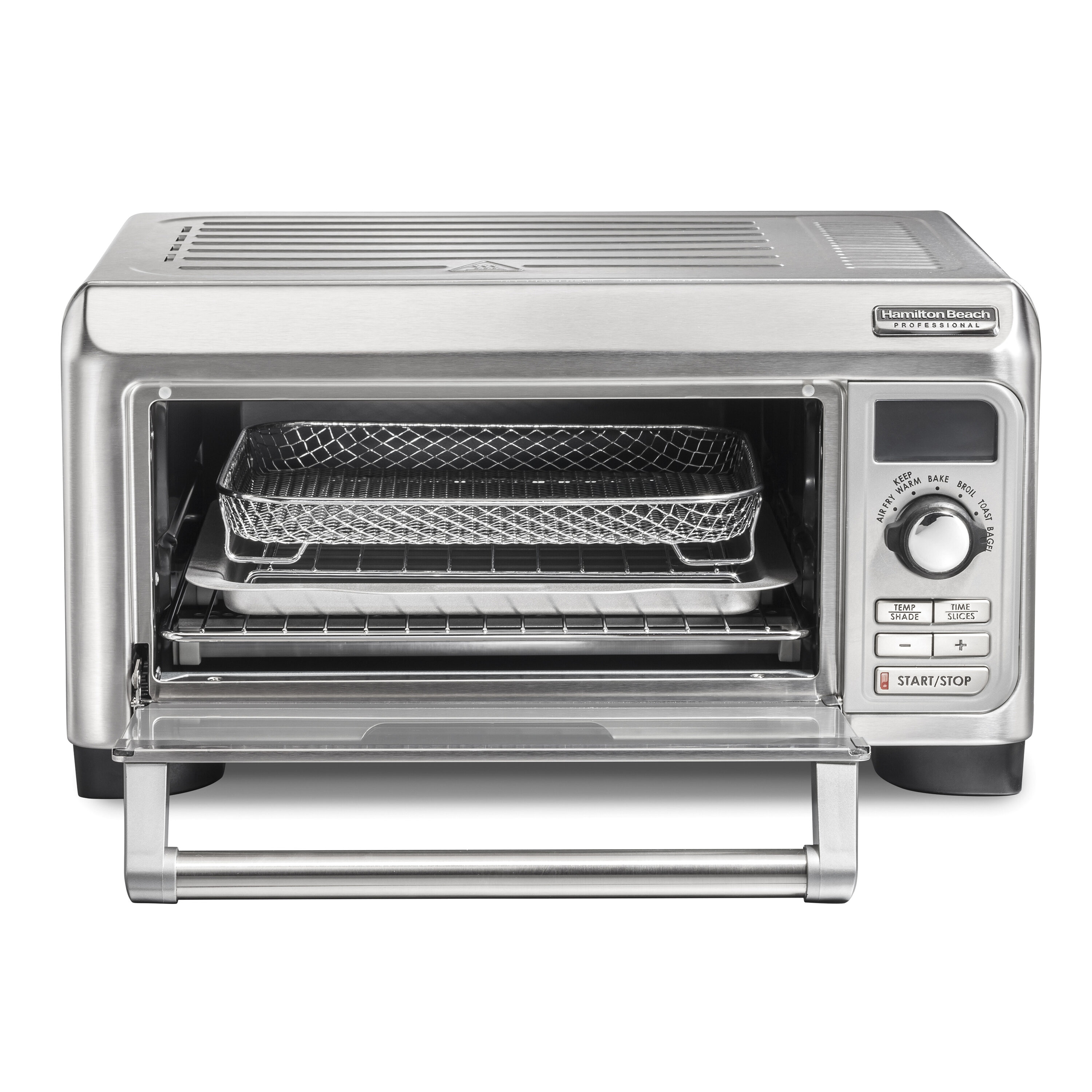  Hamilton Beach Professional Sure-Crisp Digital Toaster Oven Air  Fryer Combo, 1500W, 6 Slice Capacity, Stainless Steel (31241) : Home &  Kitchen