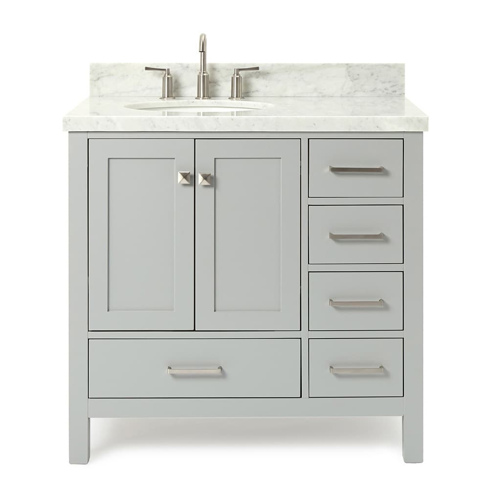 ARIEL Cambridge 37-in Gray Undermount Single Sink Bathroom Vanity with ...