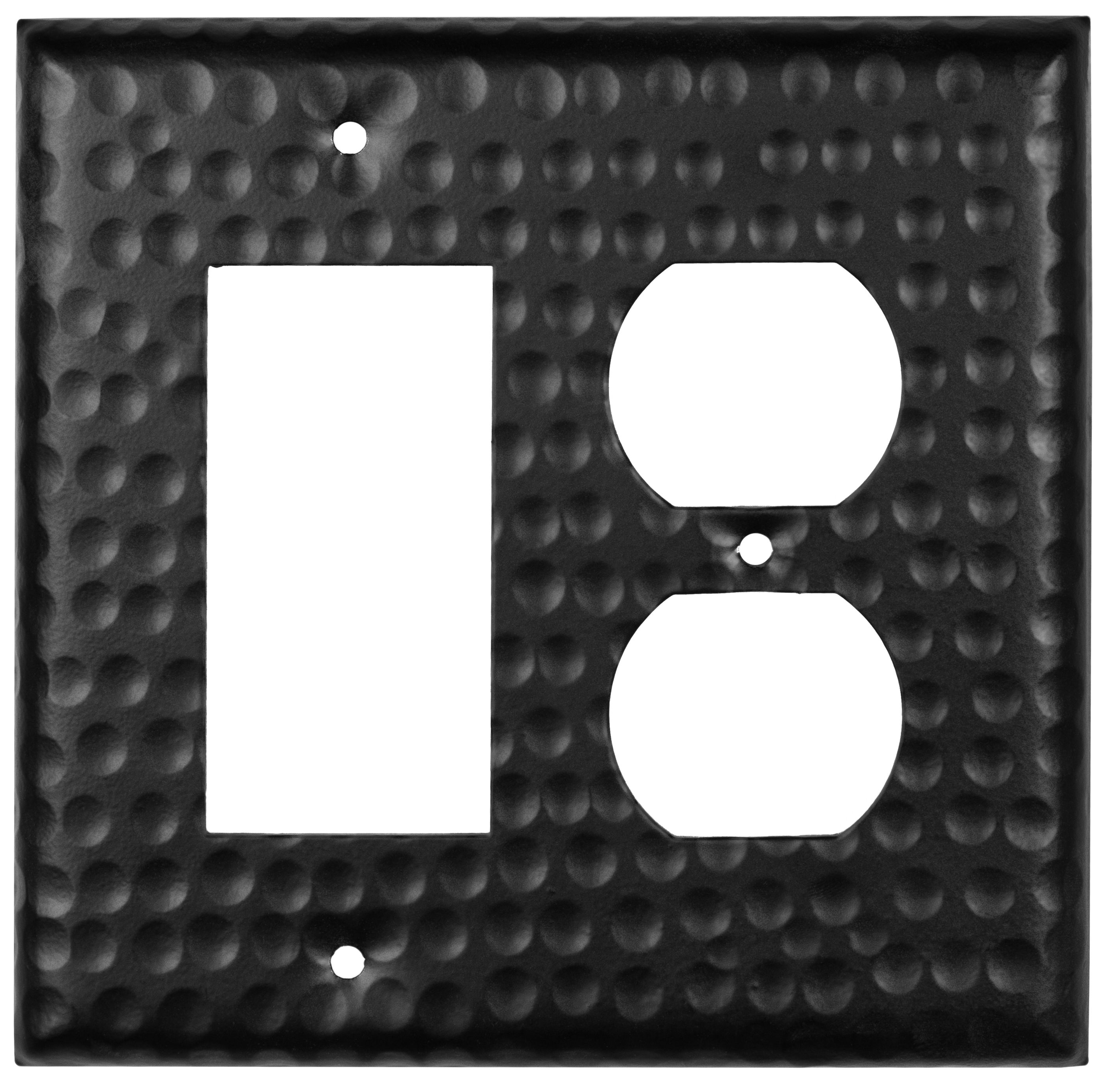 Monarch Abode 19120 1 -Gang Standard Size Matte Black Metal Indoor Decorator Wall Plate