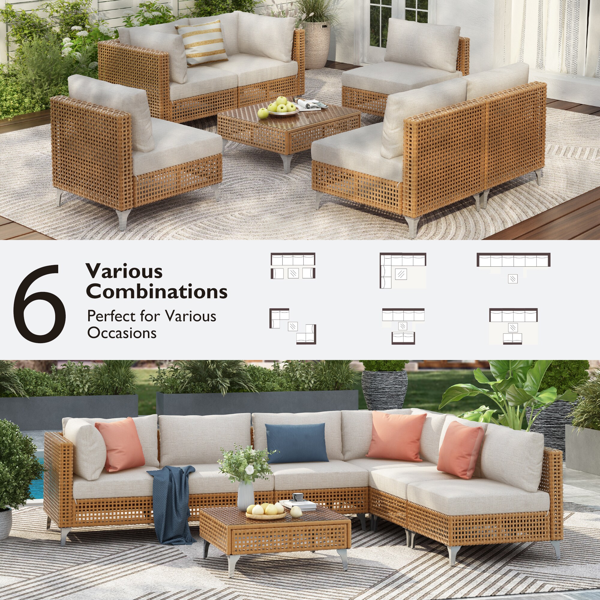 SINOFURN SYA010464WT Patio-Conversation-Sets - View #9